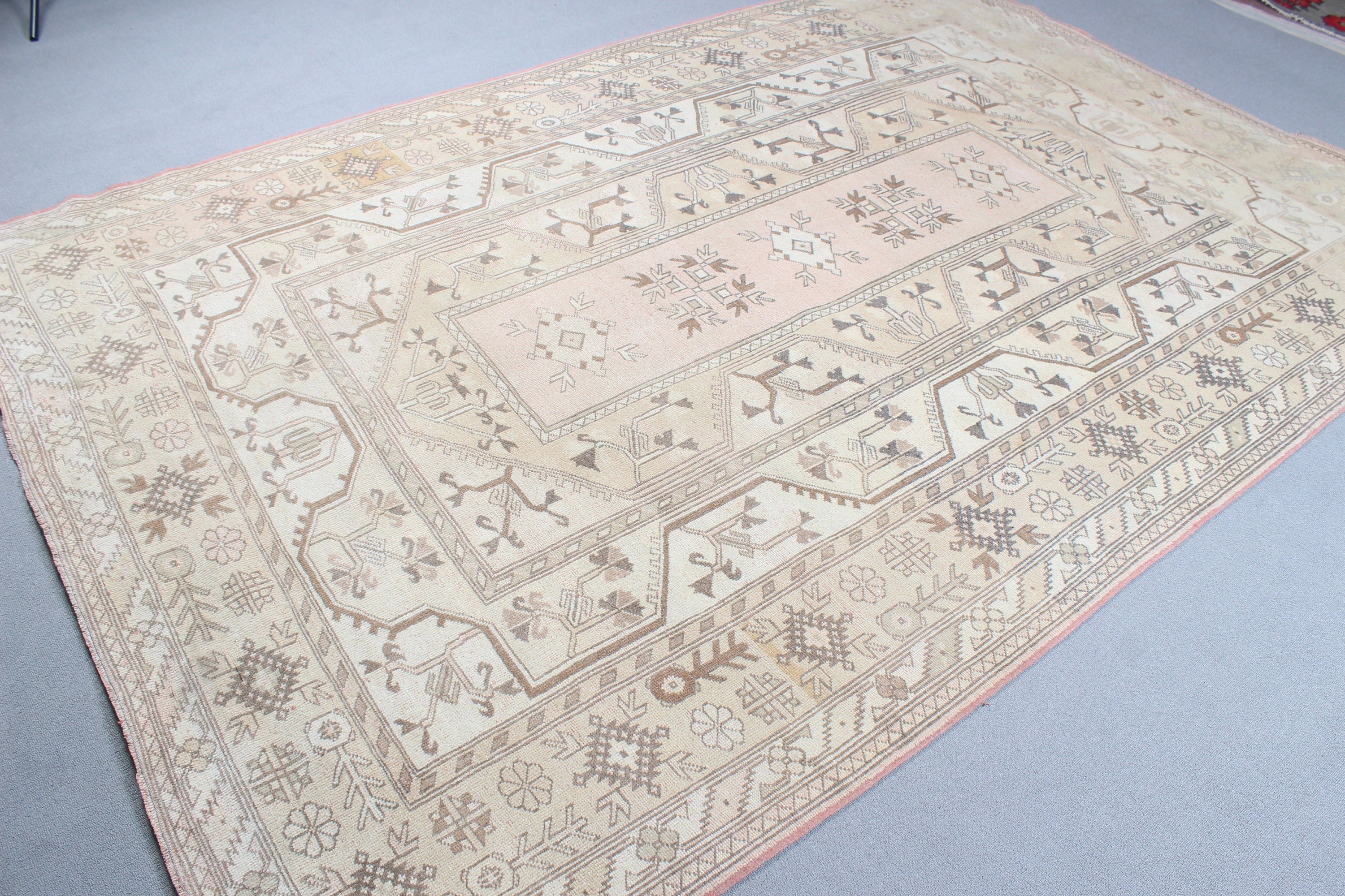 Bedroom Rug, Moroccan Rug, Beige Kitchen Rugs, Tribal Rug, Large Vintage Rugs, Modern Rug, 6.6x9.7 ft Large Rugs, Turkish Rug, Vintage Rugs