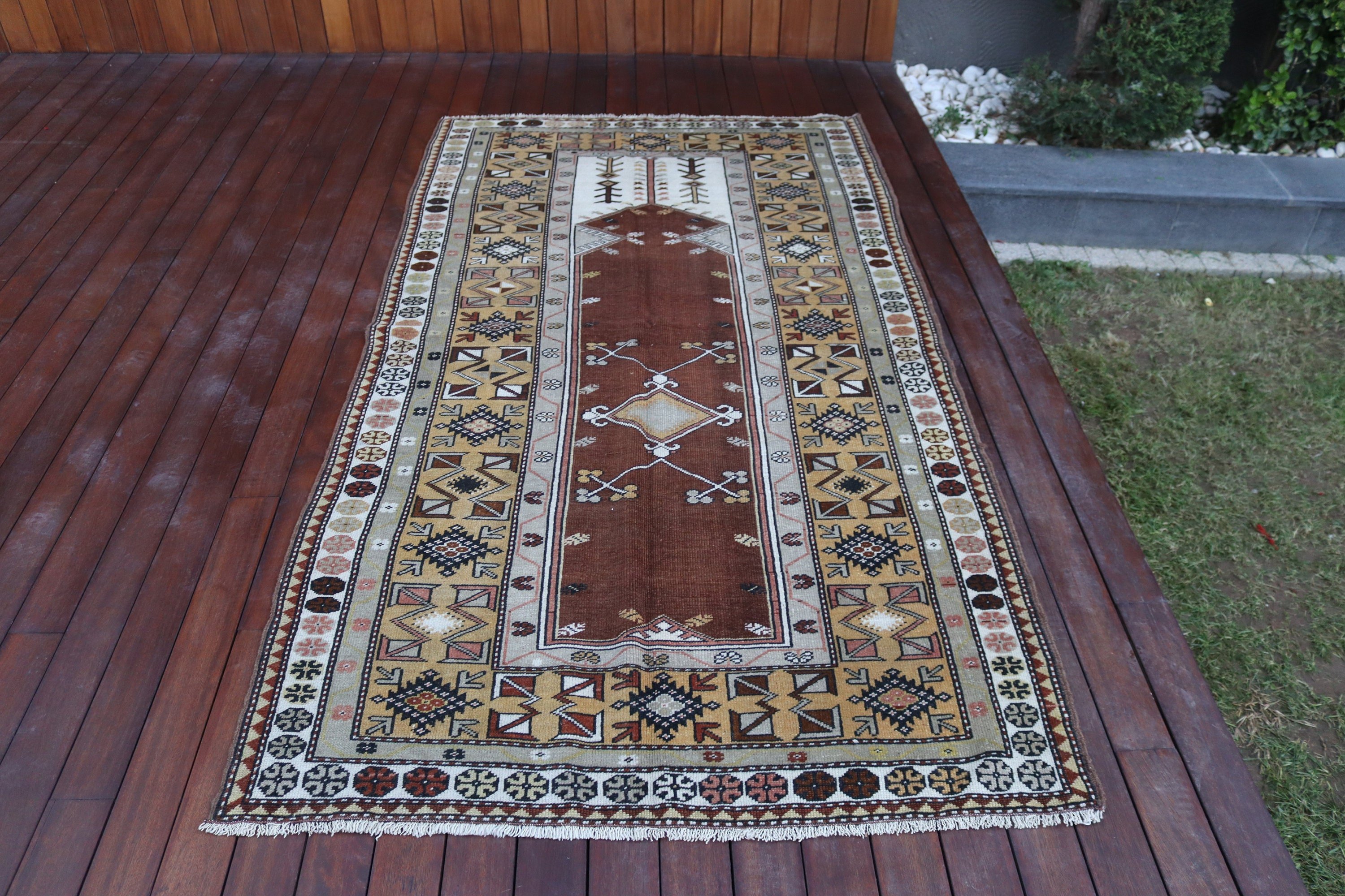 Oriental Rugs, Turkish Rug, 4.1x7.5 ft Area Rug, Dining Room Rugs, Modern Rugs, Nursery Rugs, Vintage Rugs, Brown Home Decor Rugs