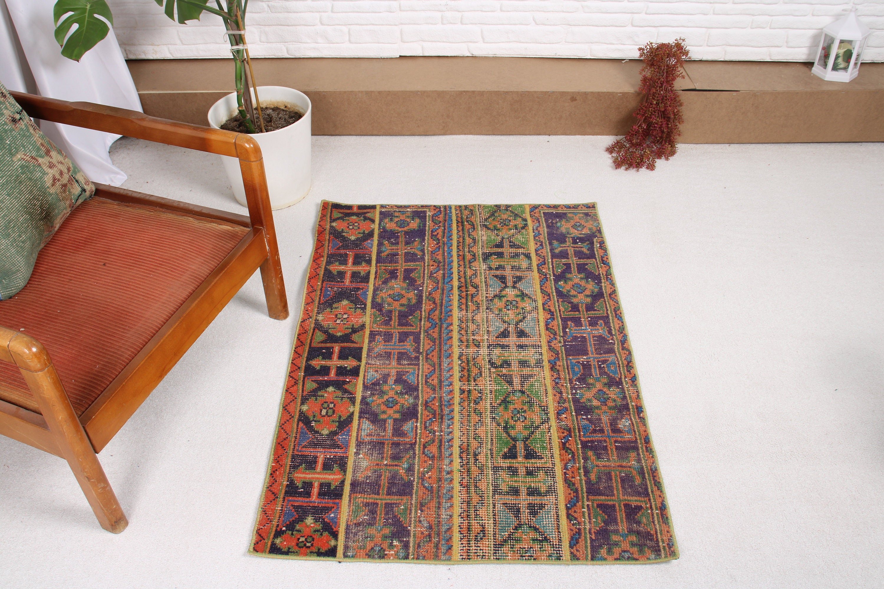 Bathroom Rugs, Turkey Rugs, Small Area Rugs, Blue  2.6x3.7 ft Small Rugs, Statement Rug, Vintage Rugs, Turkish Rugs, Wool Rugs