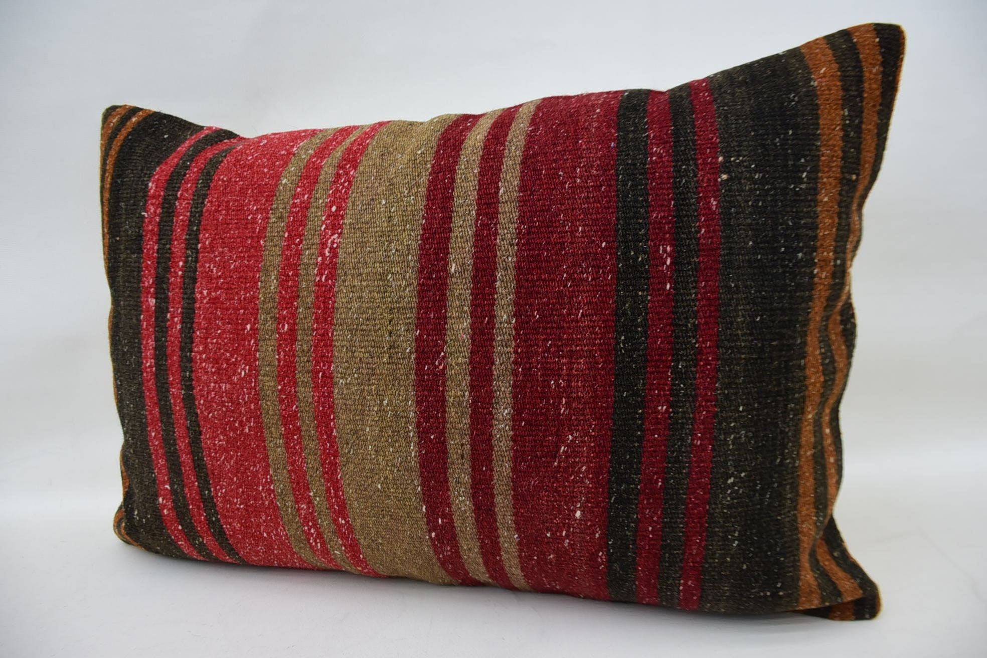 Tribal Pillow Case, Handmade Kilim Cushion, 16"x24" Red Cushion Case, Turkish Pillow, Antique Pillows, Aesthetic Pillow Cover