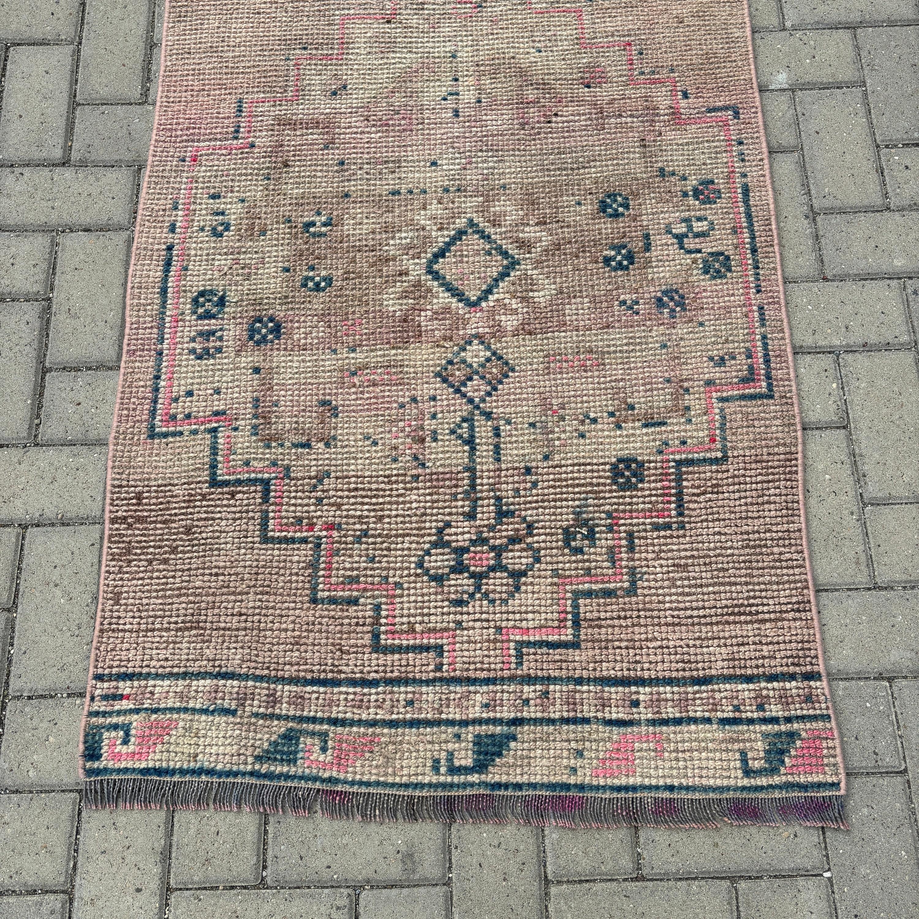 Merdiven Halıları, 2.8x12 ft Runner Halı, Türk Halısı, Bej Yatak Odası Halısı, Vintage Halılar, Beni Ourain Runner Halıları, Boho Halısı, Oushak Halısı