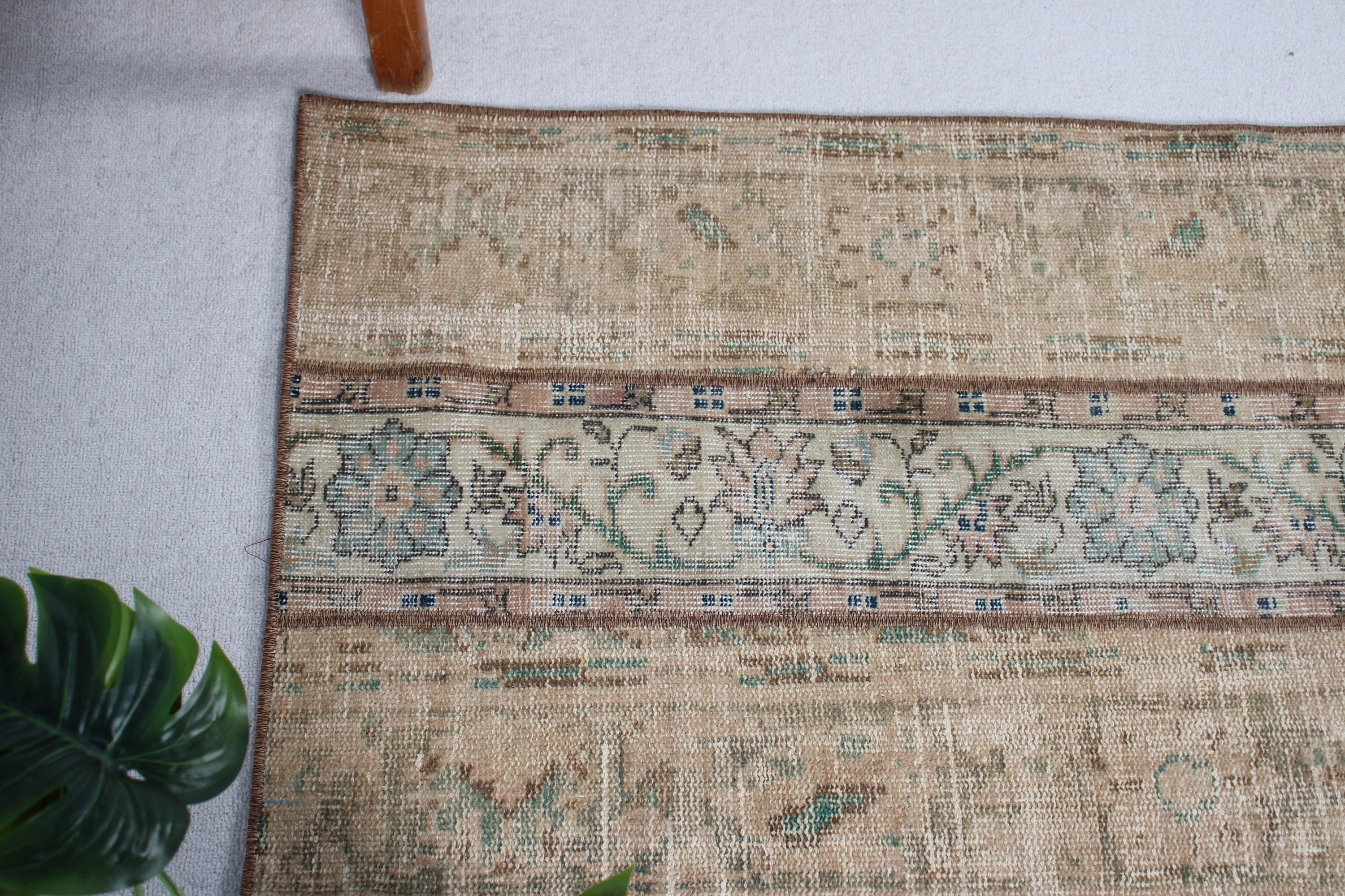 Yatak Odası Halıları, Mutfak Halıları, Vintage Halılar, El Dokuma Halılar, Türk Halısı, Küçük Boho Halı, Bej 2.3x3.5 ft Küçük Halı