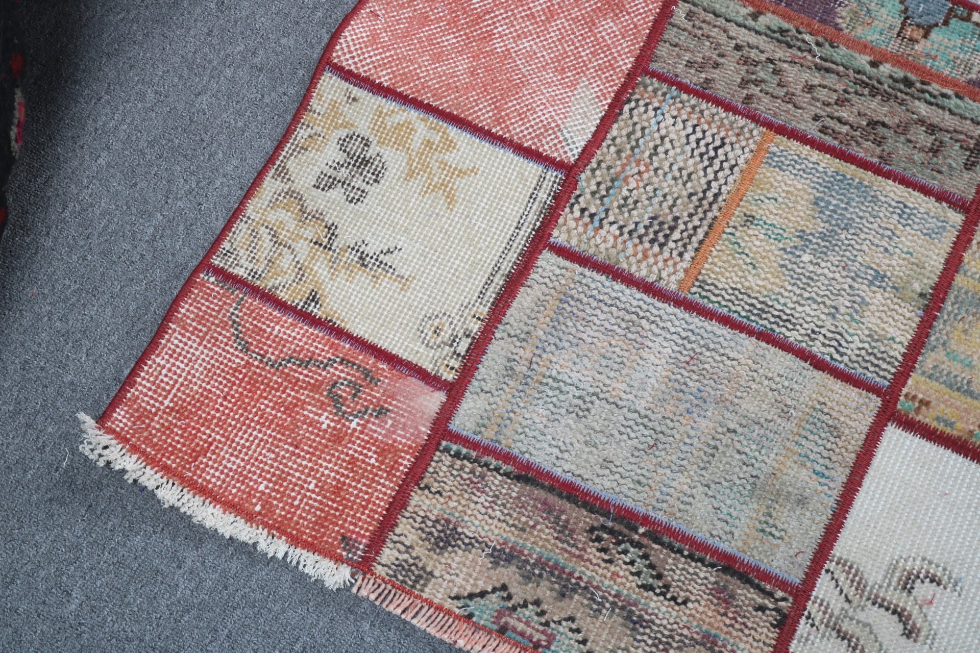 Turkish Rugs, Beige  2.3x4.5 ft Small Rug, Entry Rug, Modern Bath Mat Rug, Wool Rug, Vintage Rug, Small Boho Rugs, Boho Rug