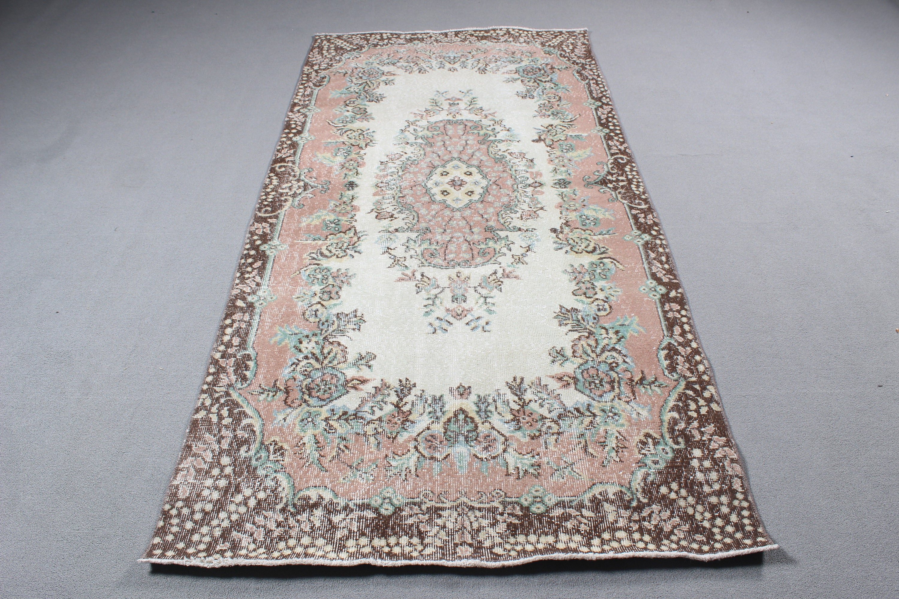 Beige Antique Rug, Ethnic Rug, Vintage Rugs, Floor Rug, Rugs for Kitchen, Turkish Rugs, 4x8.2 ft Area Rugs, Moroccan Rug, Kitchen Rugs