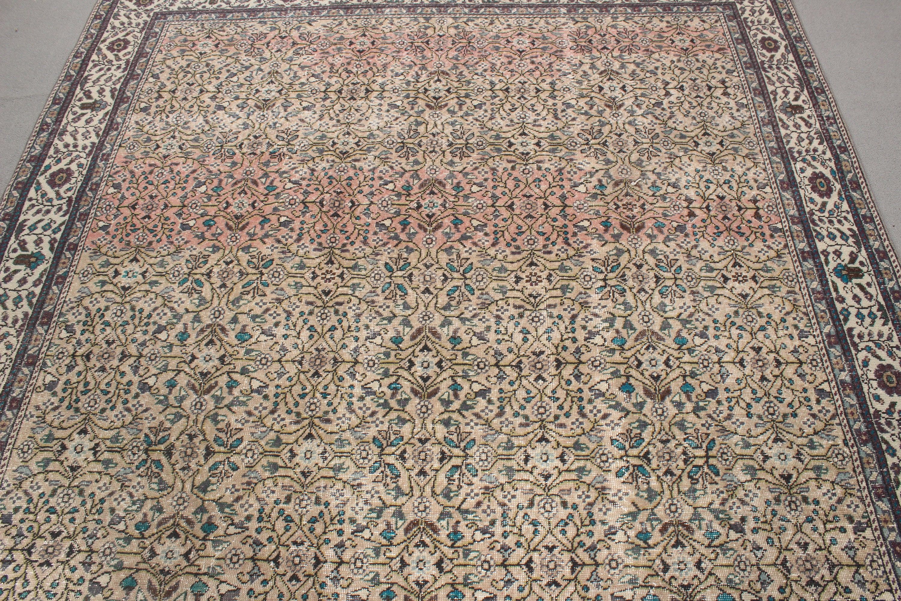 Rugs for Salon, Living Room Rugs, Brown Cool Rugs, 6.5x9 ft Large Rug, Turkish Rugs, Bedroom Rug, Modern Rug, Floor Rugs, Vintage Rugs