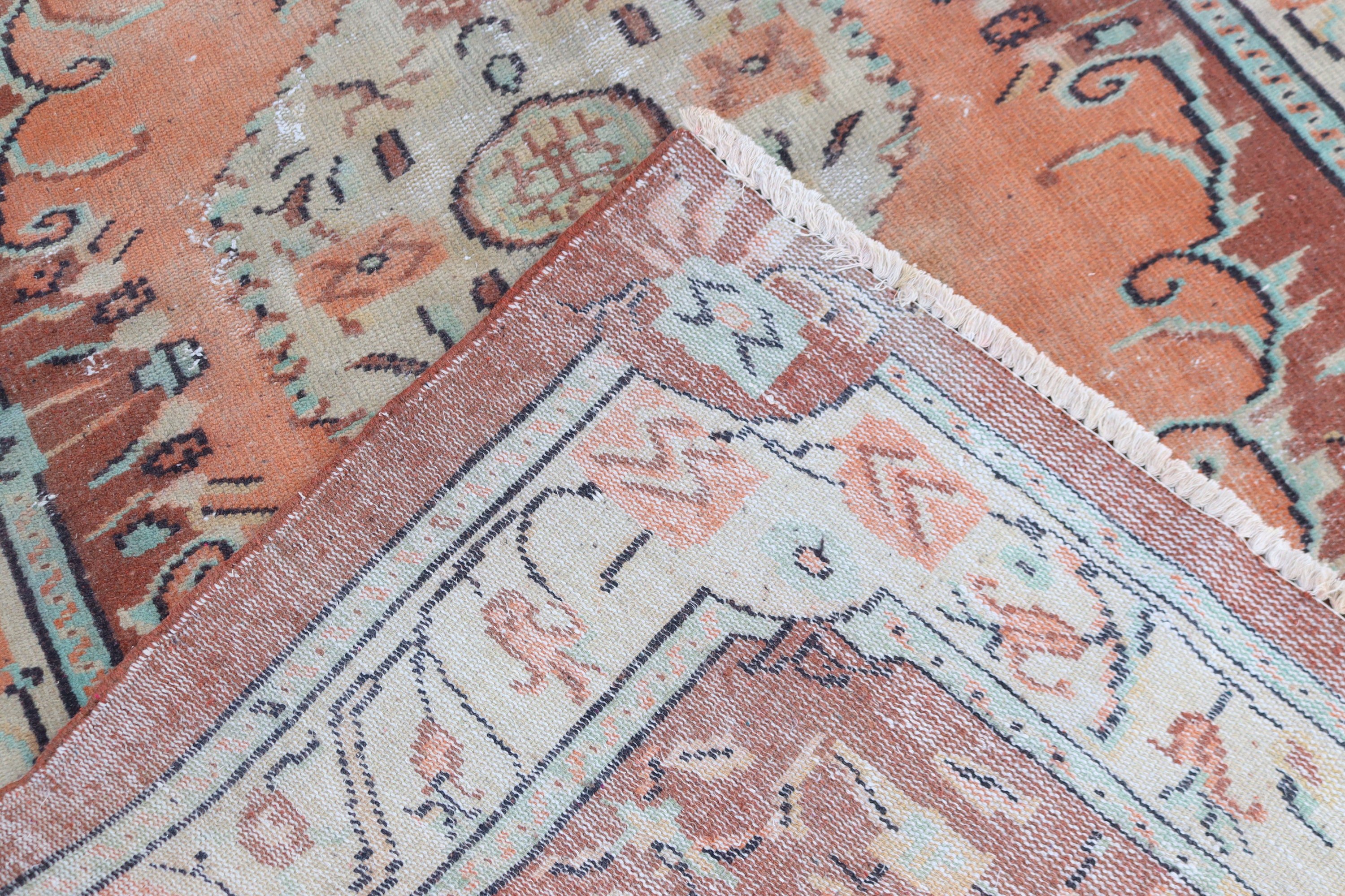 Statement Rugs, Vintage Rug, Turkish Rugs, 5.8x8.6 ft Large Rug, Large Vintage Rug, Orange Home Decor Rugs, Floor Rug, Large Boho Rugs