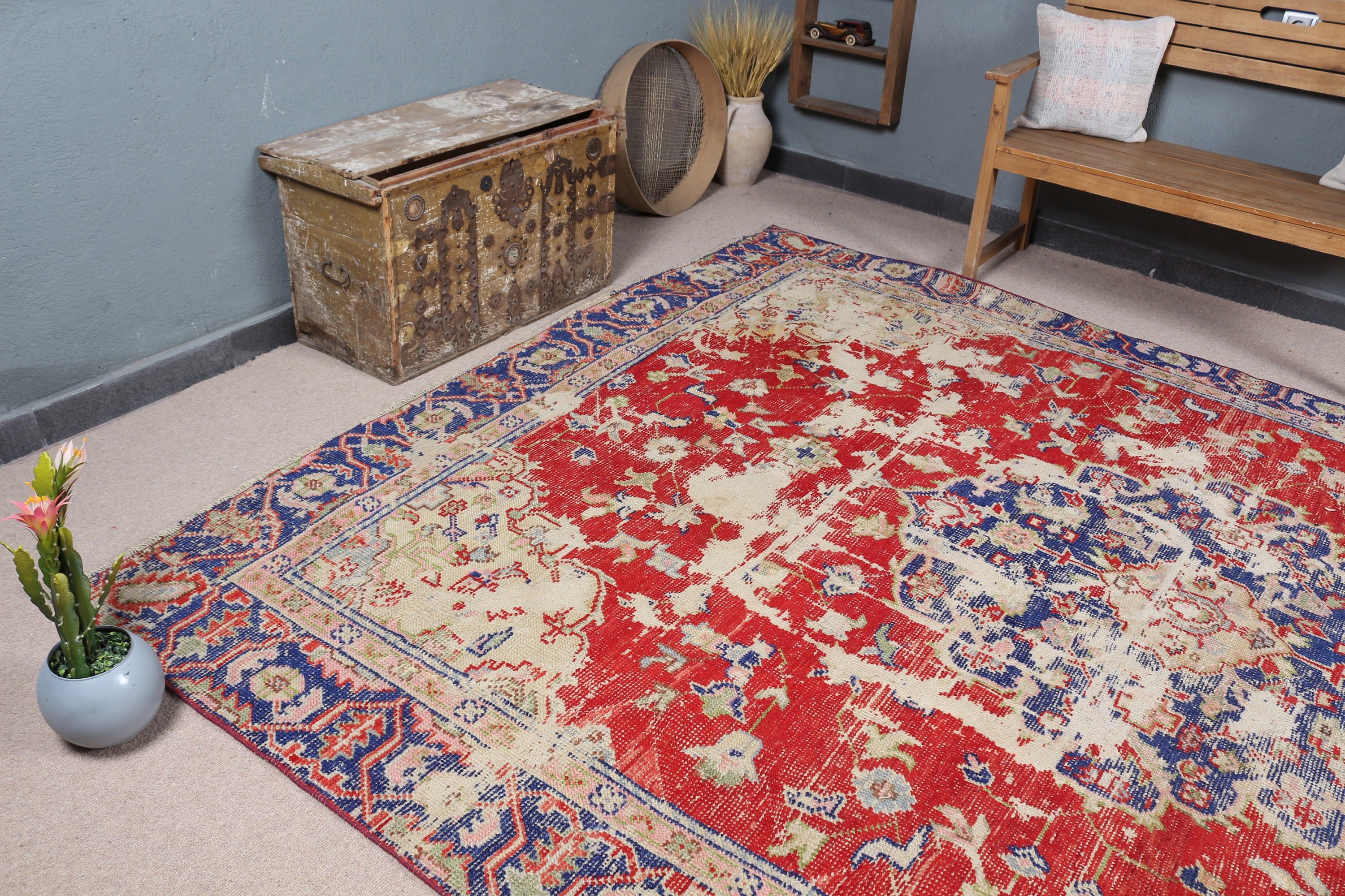 Kitchen Rug, Red Home Decor Rug, Vintage Rugs, Turkish Rug, Living Room Rug, Dining Room Rugs, Antique Rug, 8x10.6 ft Oversize Rug, Old Rug