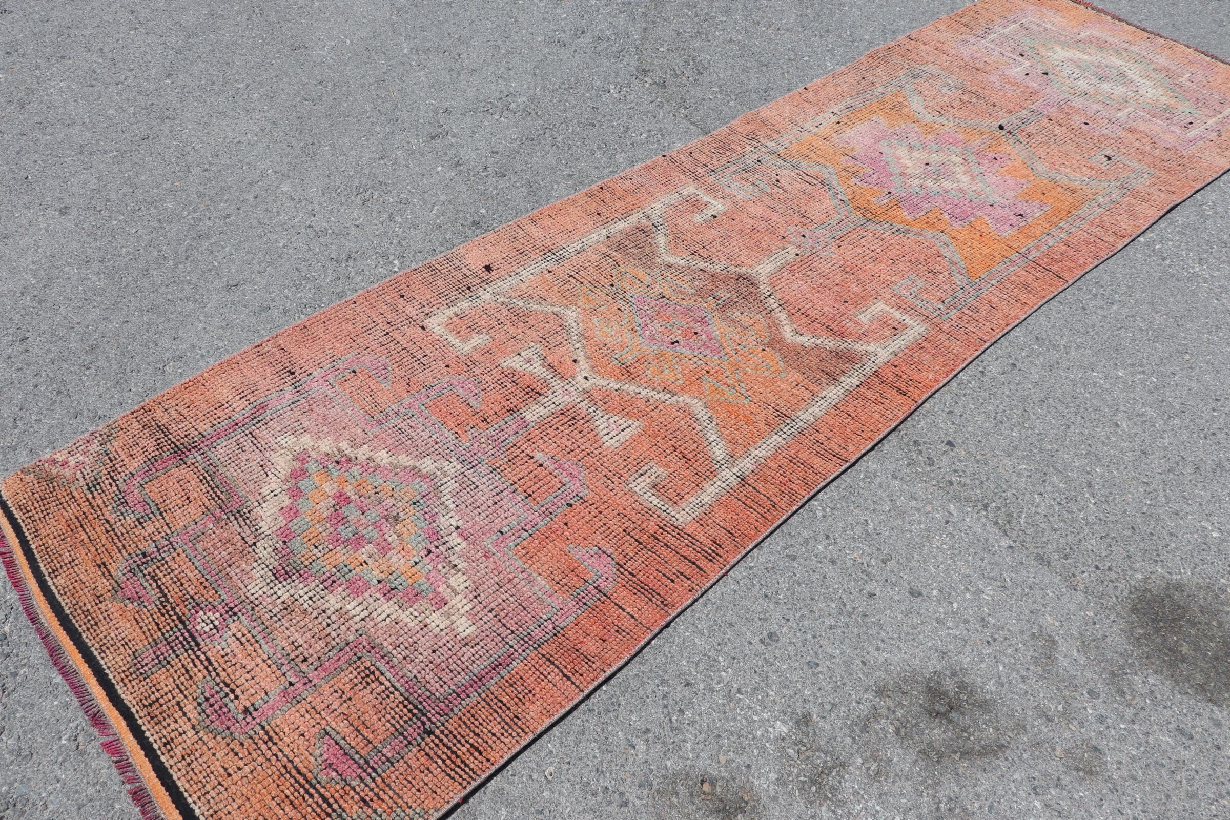 3.1x9.7 ft Runner Rugs, Turkish Rugs, Rugs for Stair, Stair Rug, Anatolian Rug, Custom Rug, Red Antique Rug, Vintage Rug