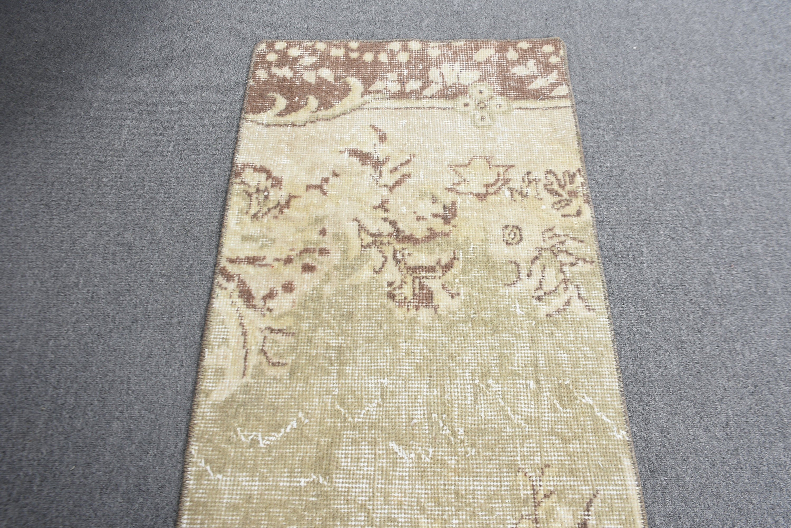 Turkish Rugs, 1.6x2.9 ft Small Rug, Floor Rugs, Small Vintage Rug, Beige Luxury Rug, Office Rugs, Vintage Rug, Antique Rugs, Bathroom Rug