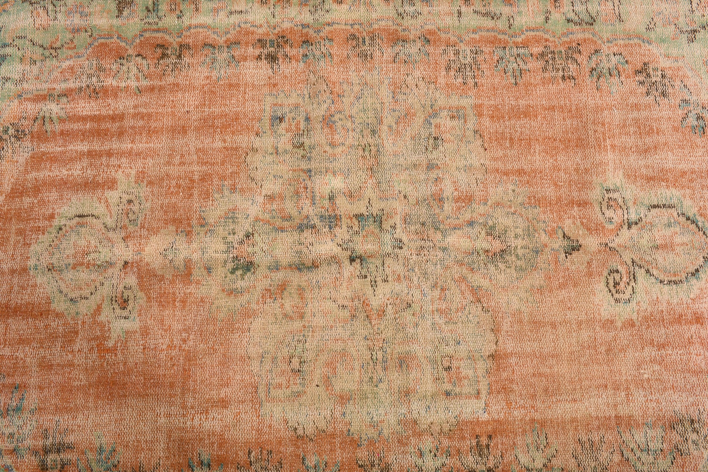 Kitchen Rugs, Vintage Rugs, Orange Oriental Rugs, Turkish Rug, 5.7x9.4 ft Large Rugs, Dining Room Rug, Oushak Rugs, Outdoor Rug, Salon Rugs