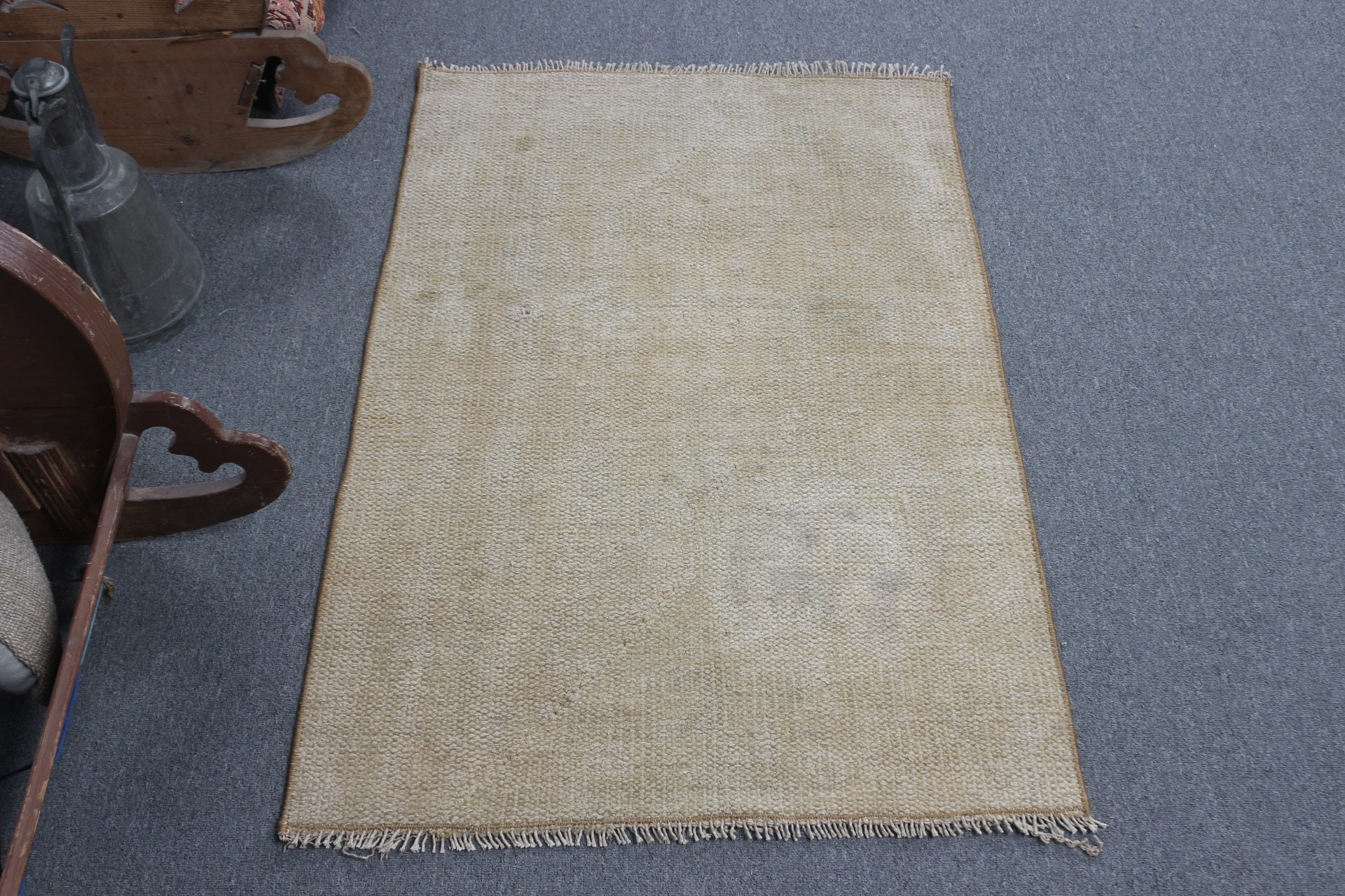 Vintage Halılar, Bej Anadolu Halıları, Oushak Halısı, Duvara Asılı Halılar, Yer Halıları, Türk Halıları, Mutfak Halıları, Aztek Halısı, 2,6x3,7 ft Küçük Halı