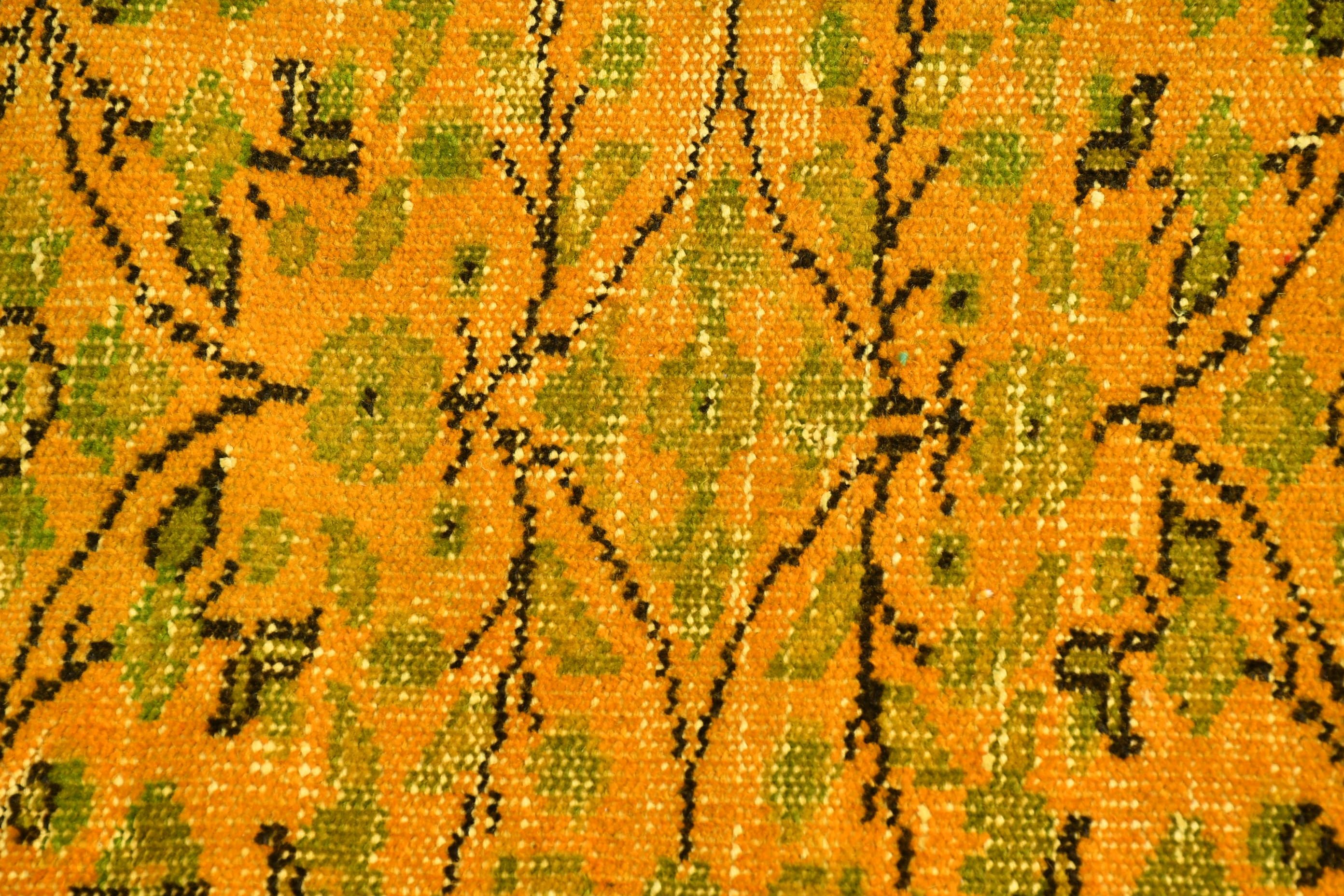 Orange Wool Rug, Oushak Rug, Vintage Rug, Bedroom Rugs, 5.1x8.4 ft Large Rugs, Dorm Rug, Turkish Rugs, Anatolian Rug, Living Room Rug