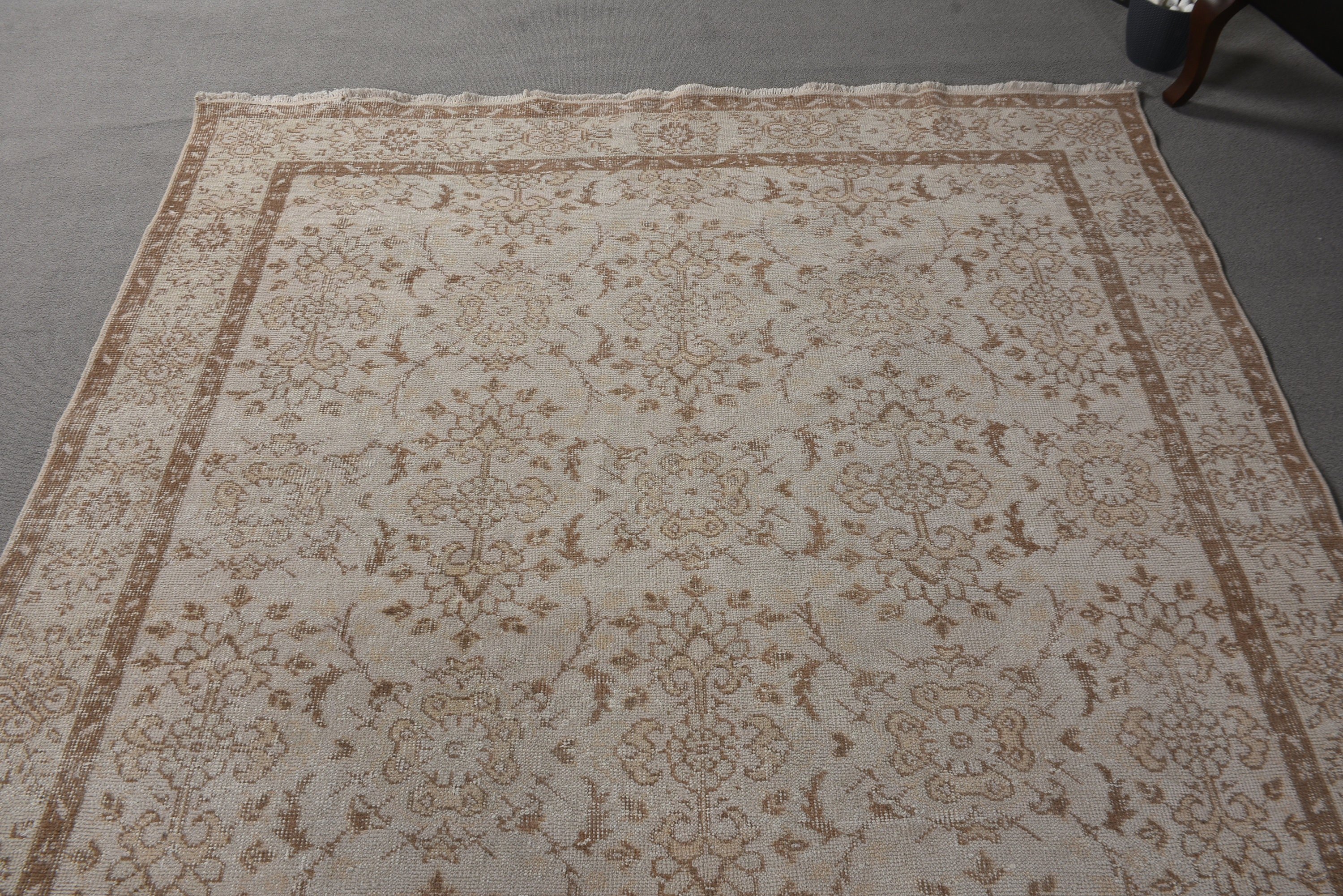 Bej Boho Halılar, Anadolu Halıları, Türk Halıları, Oturma Odası Halıları, 6.2x10.6 ft Büyük Halılar, Nötr Halı, Büyük Vintage Halılar, Vintage Halılar