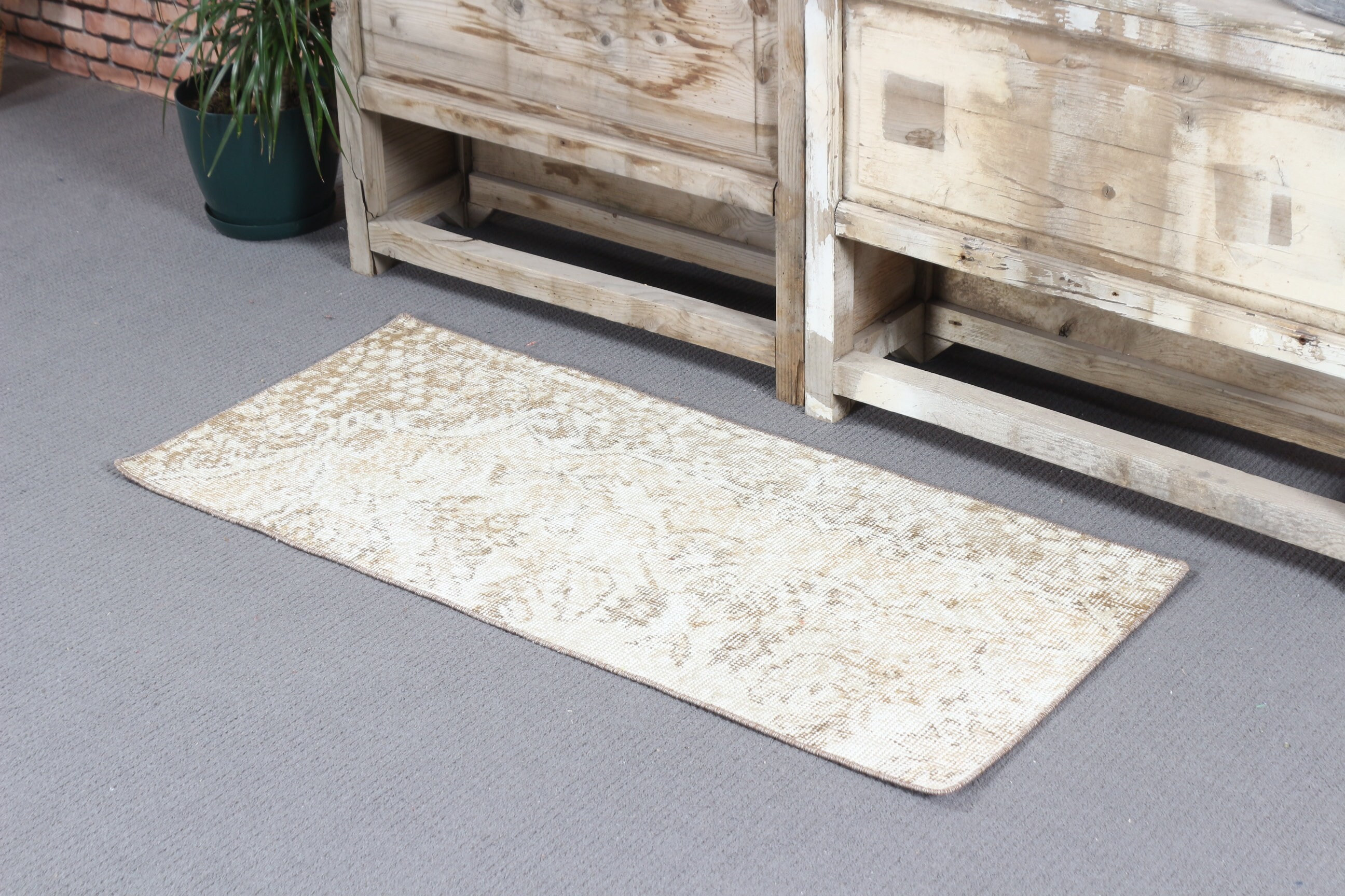 1.8x3.9 ft Small Rug, Nursery Rug, Beige Oriental Rug, Moroccan Rugs, Vintage Rug, Dorm Rug, Door Mat Rugs, Turkish Rugs, Kitchen Rugs