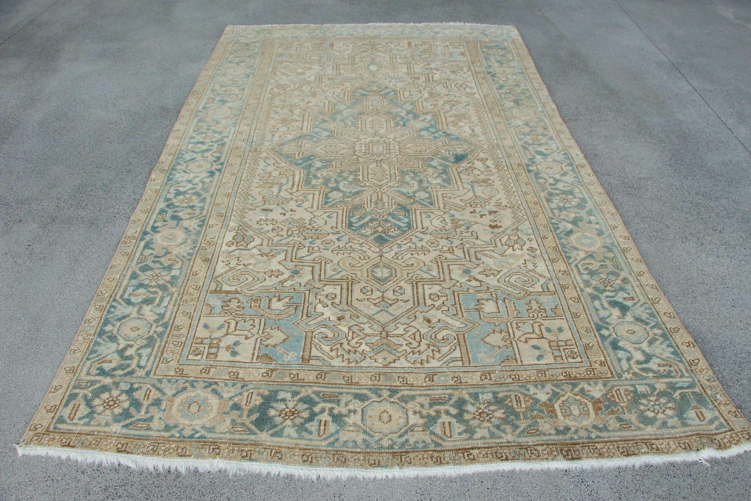 Salon Halıları, Kabile Halısı, Vintage Halı, Bej Oryantal Halılar, 5,8x9 ft Büyük Halılar, Açıklama Halısı, Anadolu Halısı, Büyük Boho Halısı, Türk Halısı