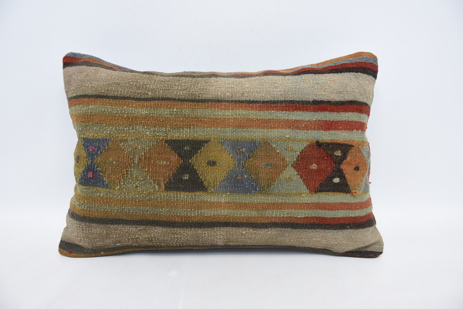Customized Pillow Sham, 16"x24" Blue Pillow Cover, Vintage Kilim Throw Pillow, Seat Cushion, Kilim Pillow Cover, Boho Pillow, Chair Pillow