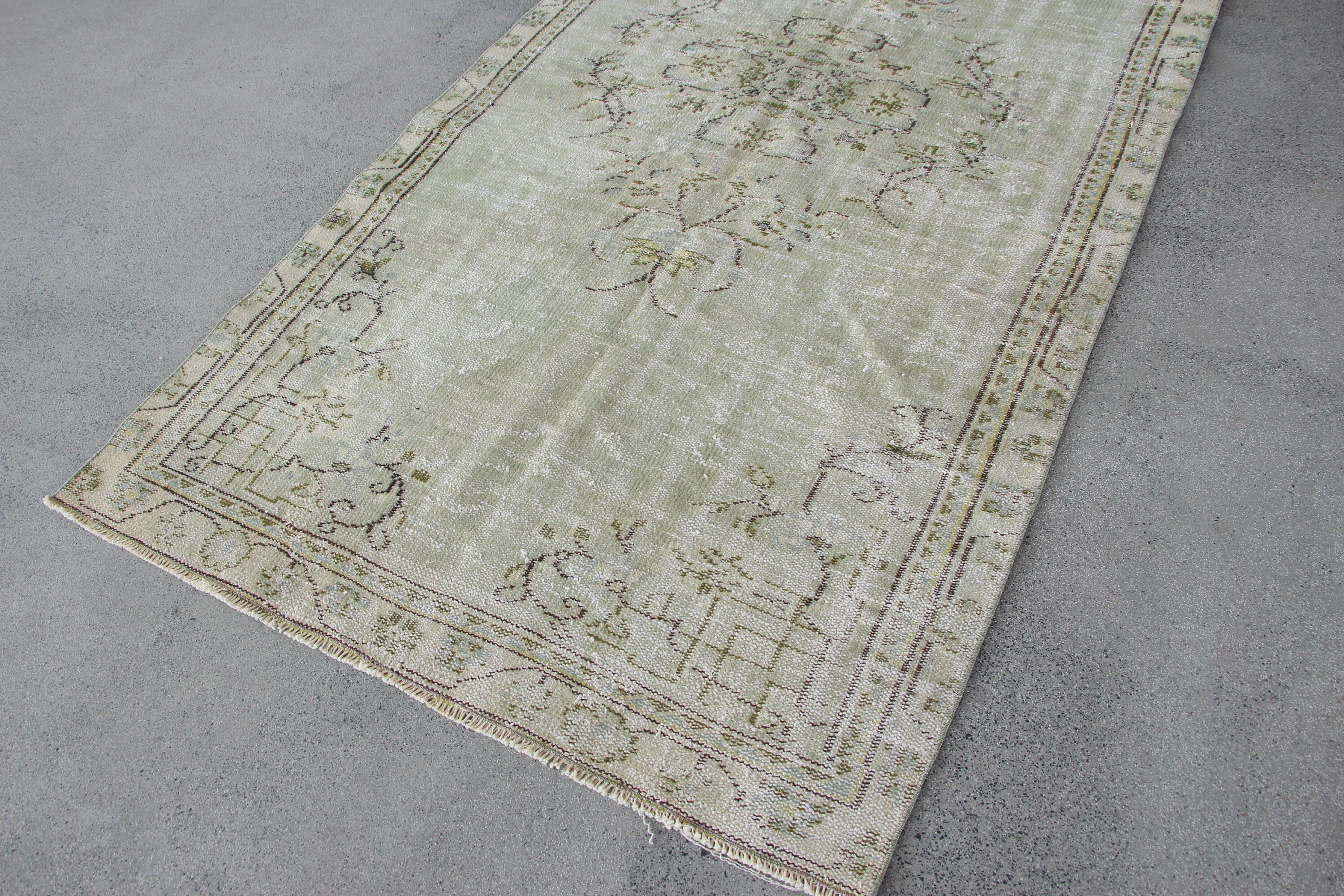 Floor Rugs, Bedroom Rugs, Living Room Rug, Vintage Rug, Turkish Rugs, Retro Rugs, 4.2x8.4 ft Area Rugs, Green Home Decor Rug