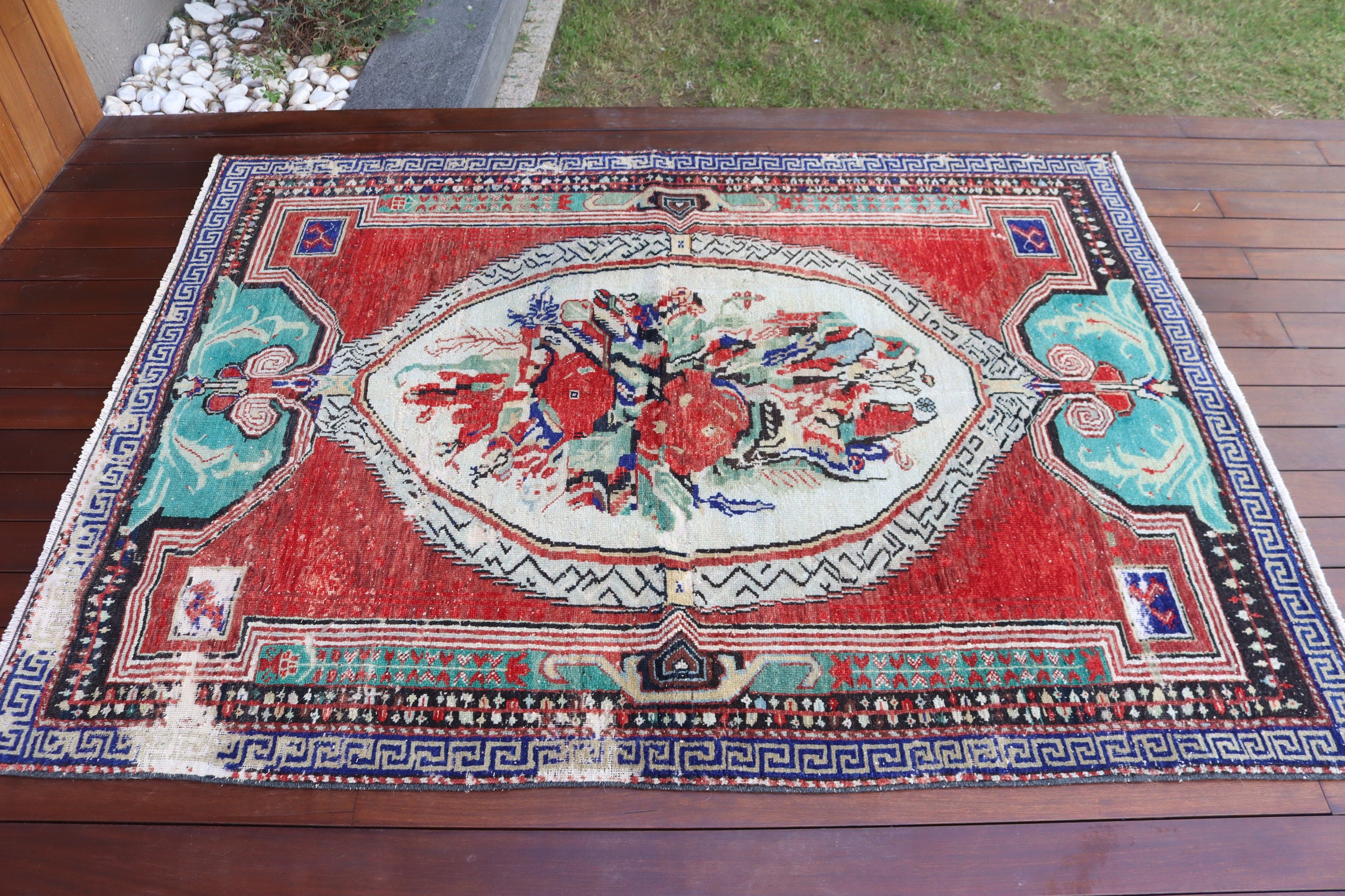 Floor Rugs, 4.5x6 ft Area Rugs, Vintage Rug, Artistic Rugs, Red Statement Rugs, Rugs for Bedroom, Antique Rugs, Neutral Rug, Turkish Rugs