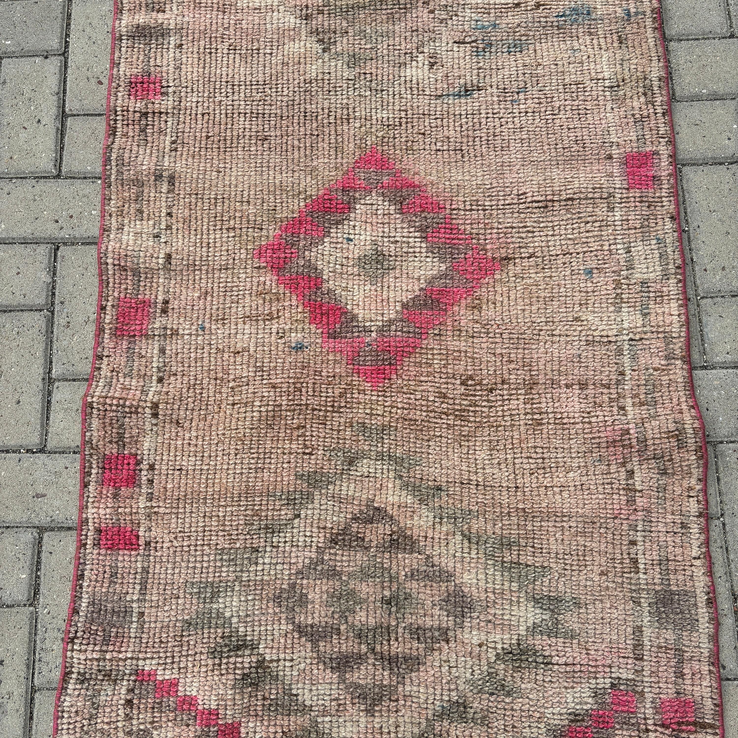 Oushak Rugs, Floor Rug, Vintage Rug, Corridor Rugs, 2.8x11.4 ft Runner Rugs, Bronze Statement Rugs, Statement Rugs, Turkish Rug, Stair Rugs