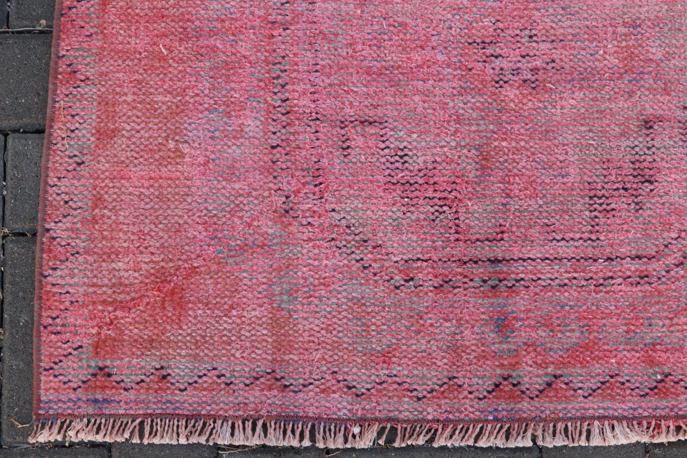 Art Rug, Vintage Rug, Moroccan Rug, Rugs for Hallway, Kitchen Rug, Wool Rug, Pink Antique Rug, Stair Rug, Turkish Rug, 3.1x11 ft Runner Rug