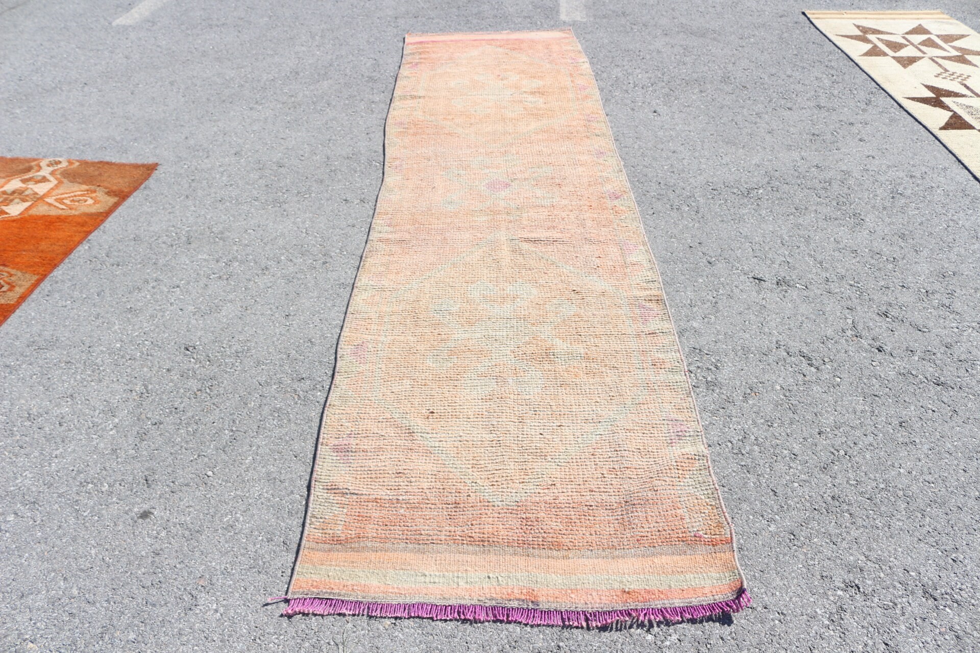 Soluk Halı, Turuncu Mutfak Halısı, Koridor Halısı, Vintage Halı, 2,9x11 ft Runner Halıları, Anadolu Halısı, Türk Halısı, Koridor Halıları, Oryantal Halı