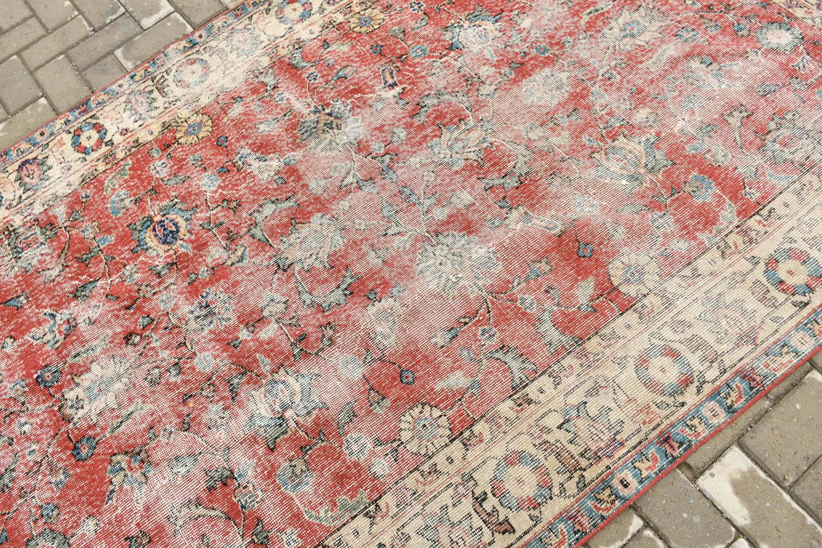 Nursery Rugs, Custom Rug, Bedroom Rug, Moroccan Rug, Vintage Rug, Turkish Rug, Rugs for Dining Room, Red Antique Rugs, 4.8x7.8 ft Area Rug