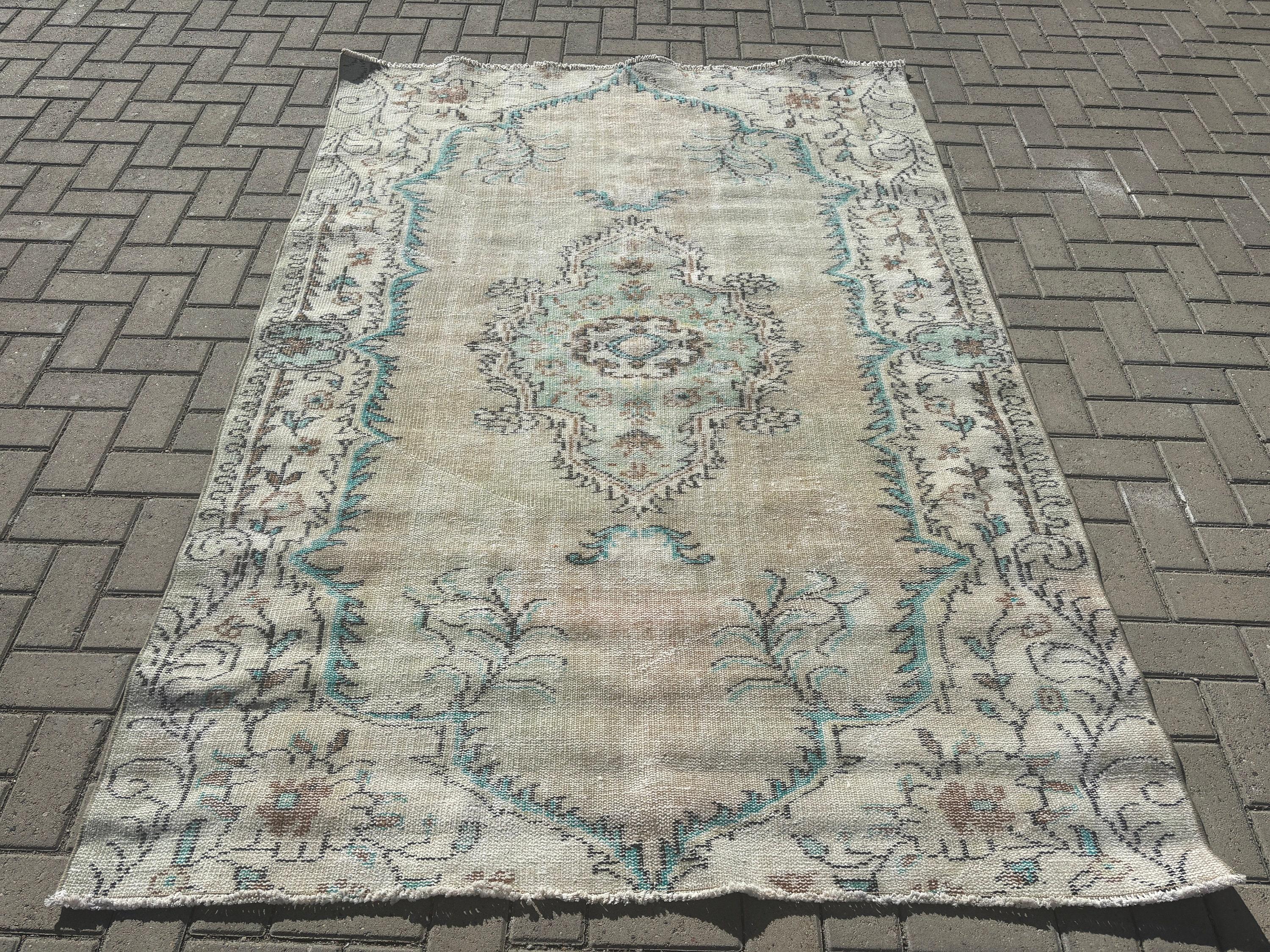 Yemek Odası Halıları, Boho Halı, Mutfak Halıları, Vintage Halılar, Antika Halılar, Bej Geometrik Halılar, Türk Halıları, Çocuk Halıları, 5.1x7.2 ft Alan Halısı