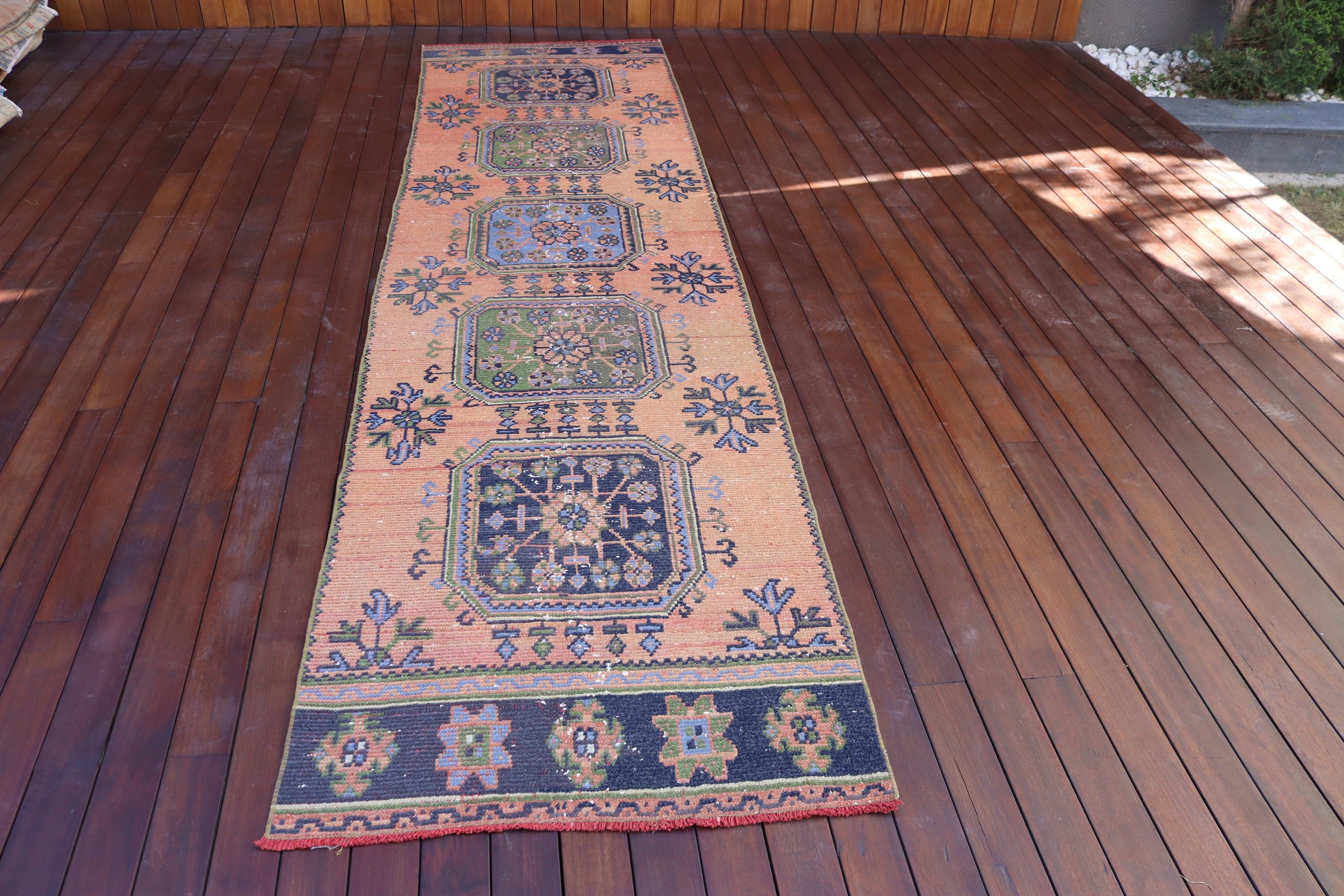 2.9x11.2 ft Runner Halıları, Sanatsal Halı, Modern Halılar, Vintage Halılar, Yer Halıları, Beni Ourain Runner Halıları, Türk Halısı, Turuncu Fas Halısı