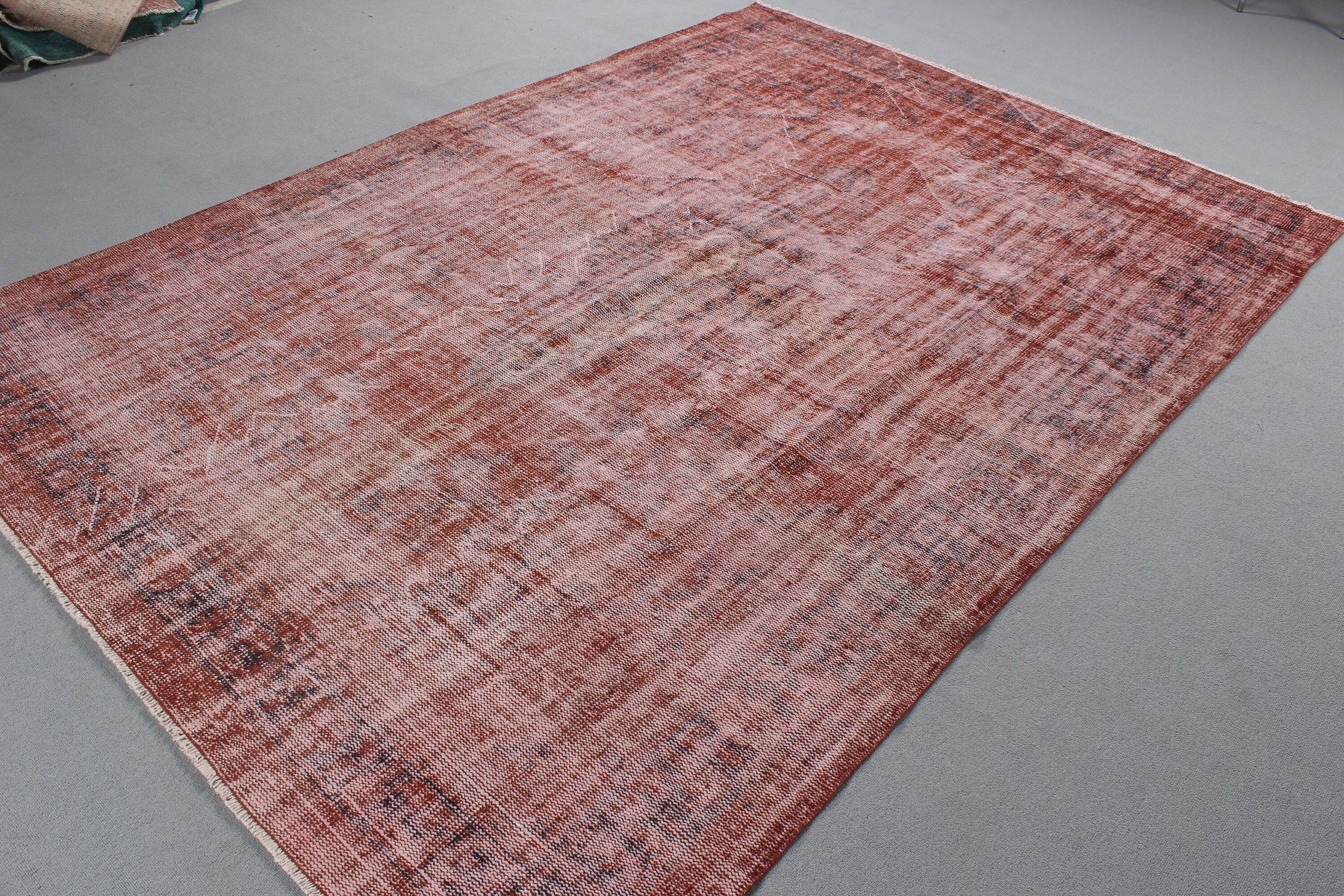 Turkish Rugs, Neutral Rugs, Vintage Rugs, Outdoor Rug, 6.2x8.8 ft Large Rug, Bedroom Rug, Large Vintage Rug, Pink Wool Rugs, Large Boho Rug