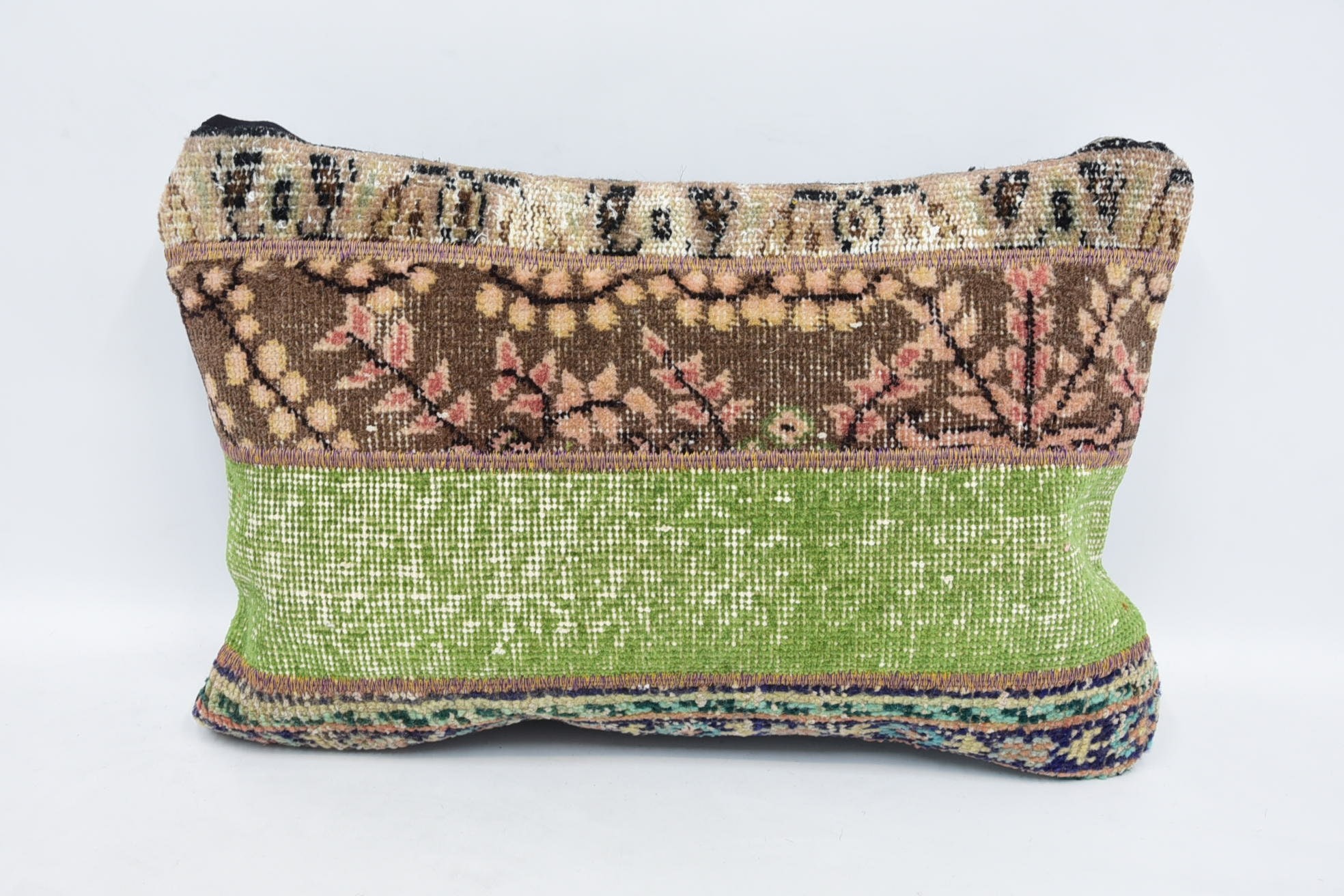 Nautical Throw Pillow Cover, Home Decor Pillow, 16"x24" Brown Pillow Case, Chair Pillow Sham, Vintage Pillow, Handmade Kilim Cushion