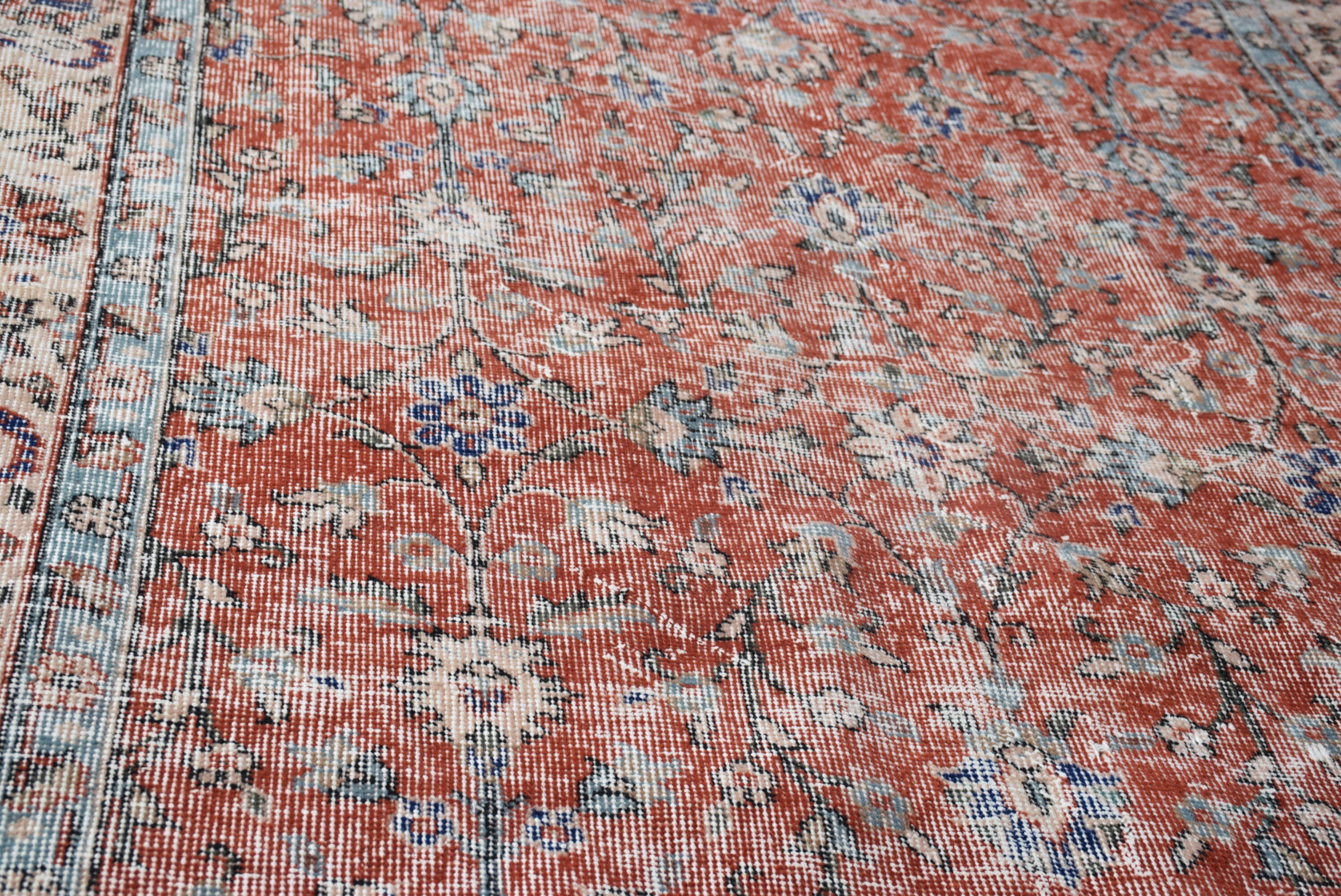 Red Bedroom Rug, Bedroom Rugs, Pastel Rugs, Vintage Rug, Floor Rugs, 4.6x8.1 ft Area Rug, Moroccan Rug, Rugs for Dining Room, Turkish Rugs