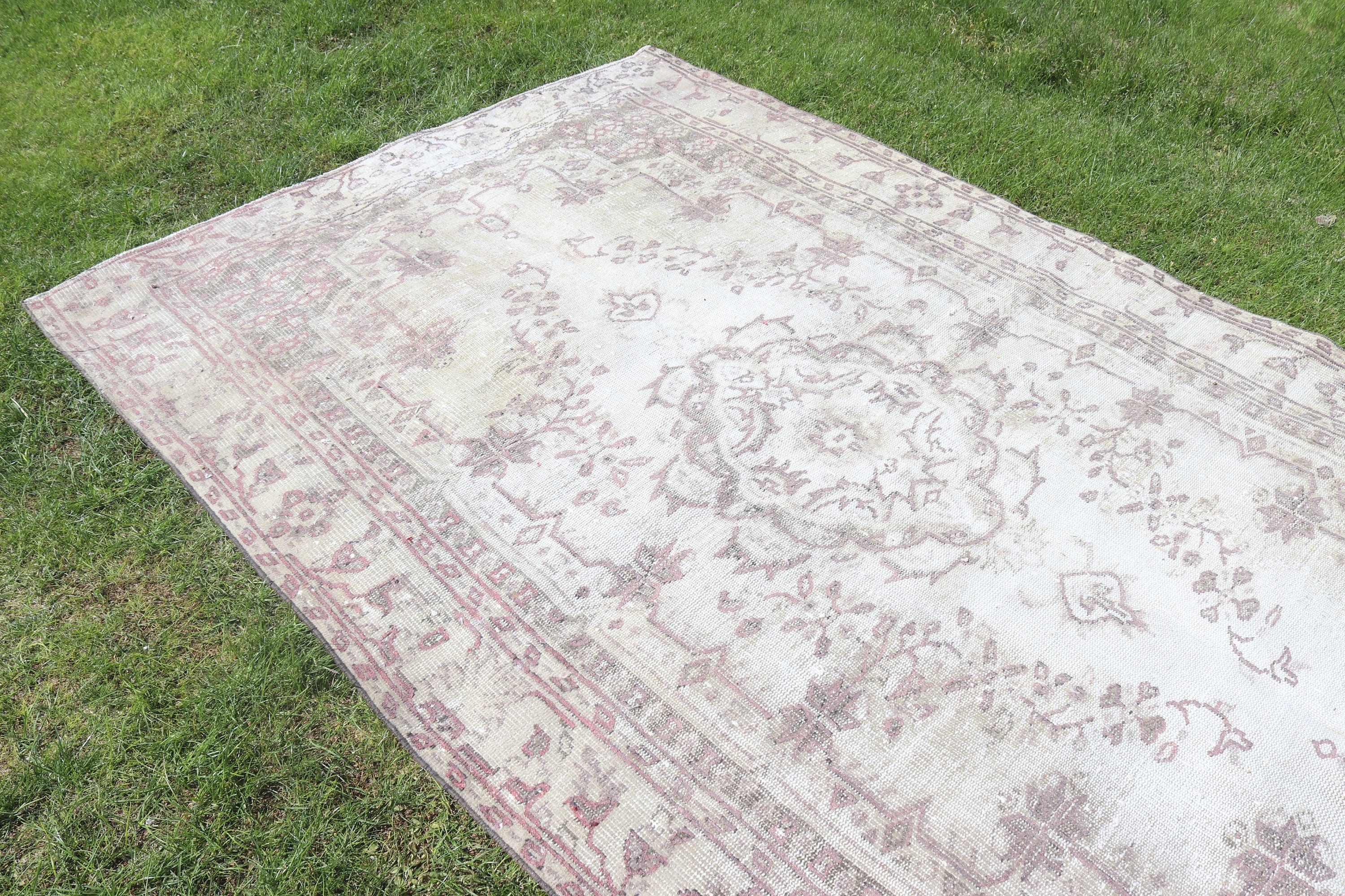 5,5x8,7 ft Büyük Halı, Vintage Halı, Türk Halısı, Büyük Boho Halısı, Bej Fas Halıları, Kabile Halısı, Salon Halıları, Oryantal Halı, Bildiri Halısı