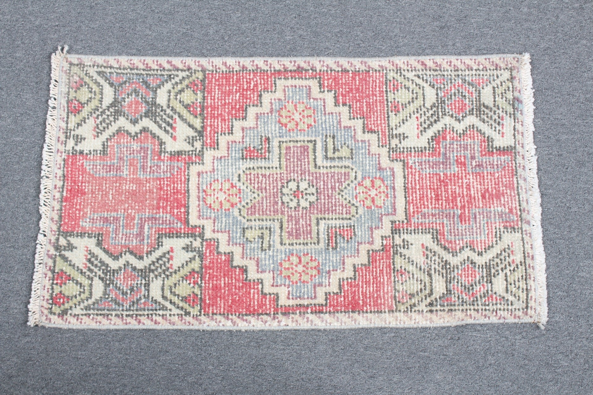 Banyo Halıları, Giriş Halısı, 1.6x2.8 ft Küçük Halı, Vintage Halı, Yün Halı, Fas Halısı, Kırmızı Mutfak Halıları, Boho Halısı, Banyo Halısı, Türk Halısı