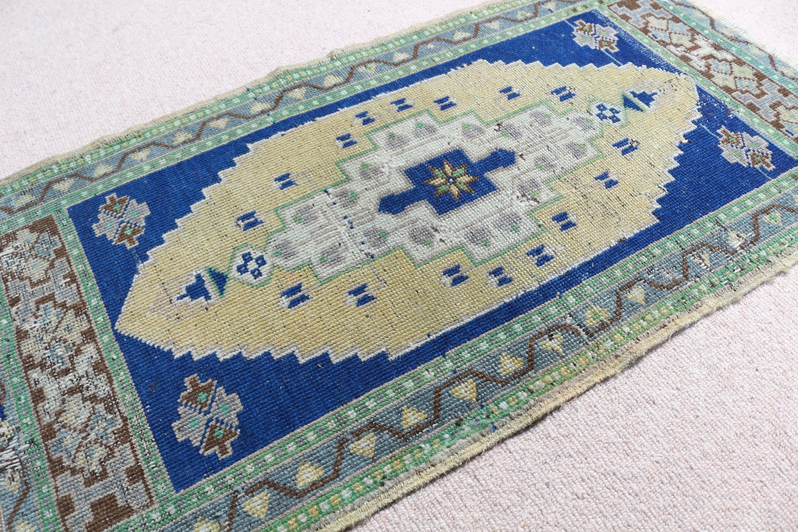 Antique Rug, Turkish Rug, Vintage Rugs, 1.7x3.1 ft Small Rugs, Wall Hanging Rugs, Old Rugs, Blue Anatolian Rugs, Bathroom Rug, Bedroom Rugs