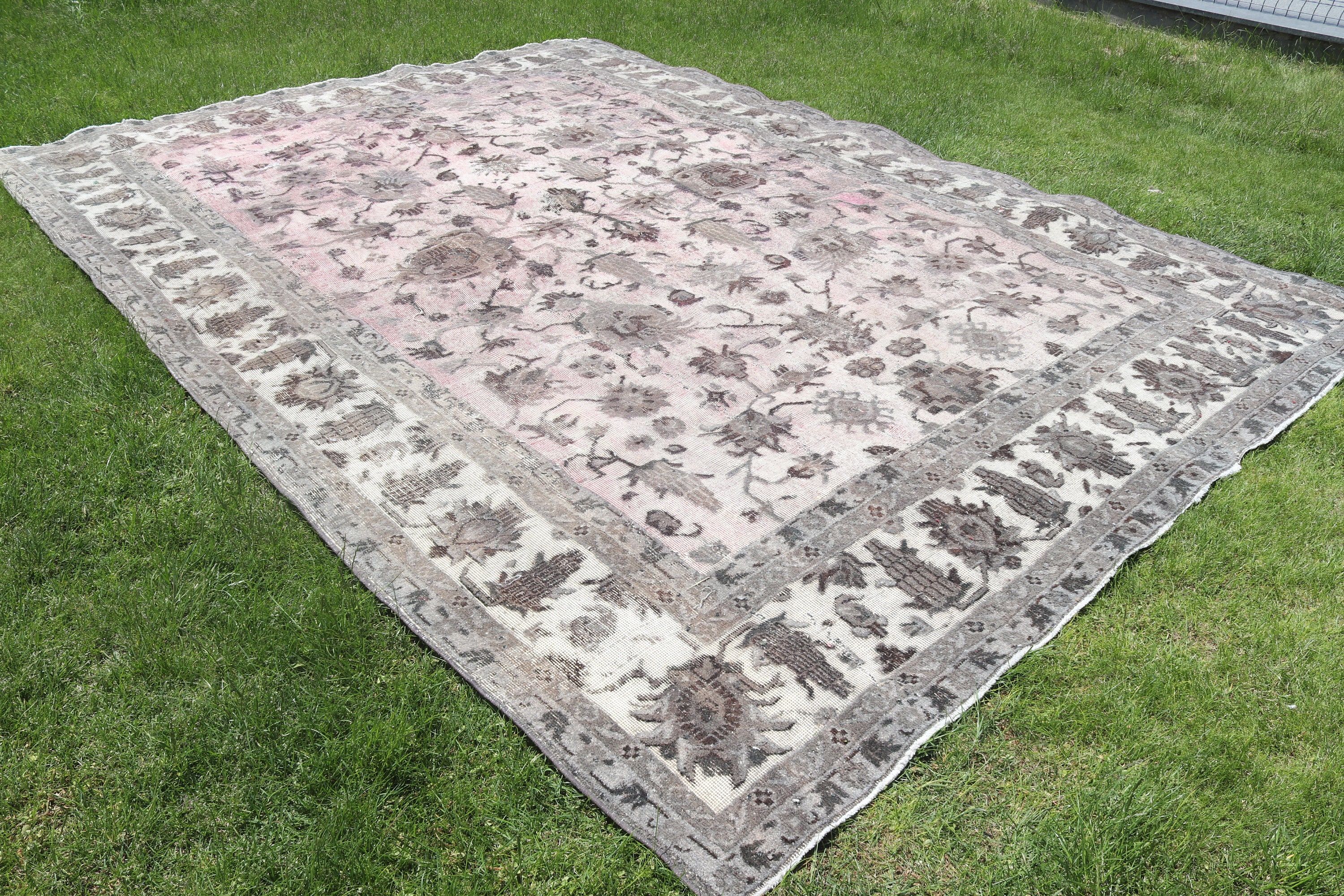 Vintage Halılar, Yemek Odası Halıları, Yün Halılar, 8.2x11.4 ft Büyük Boy Halılar, Türk Halıları, Oturma Odası Halıları, Bej Antika Halılar