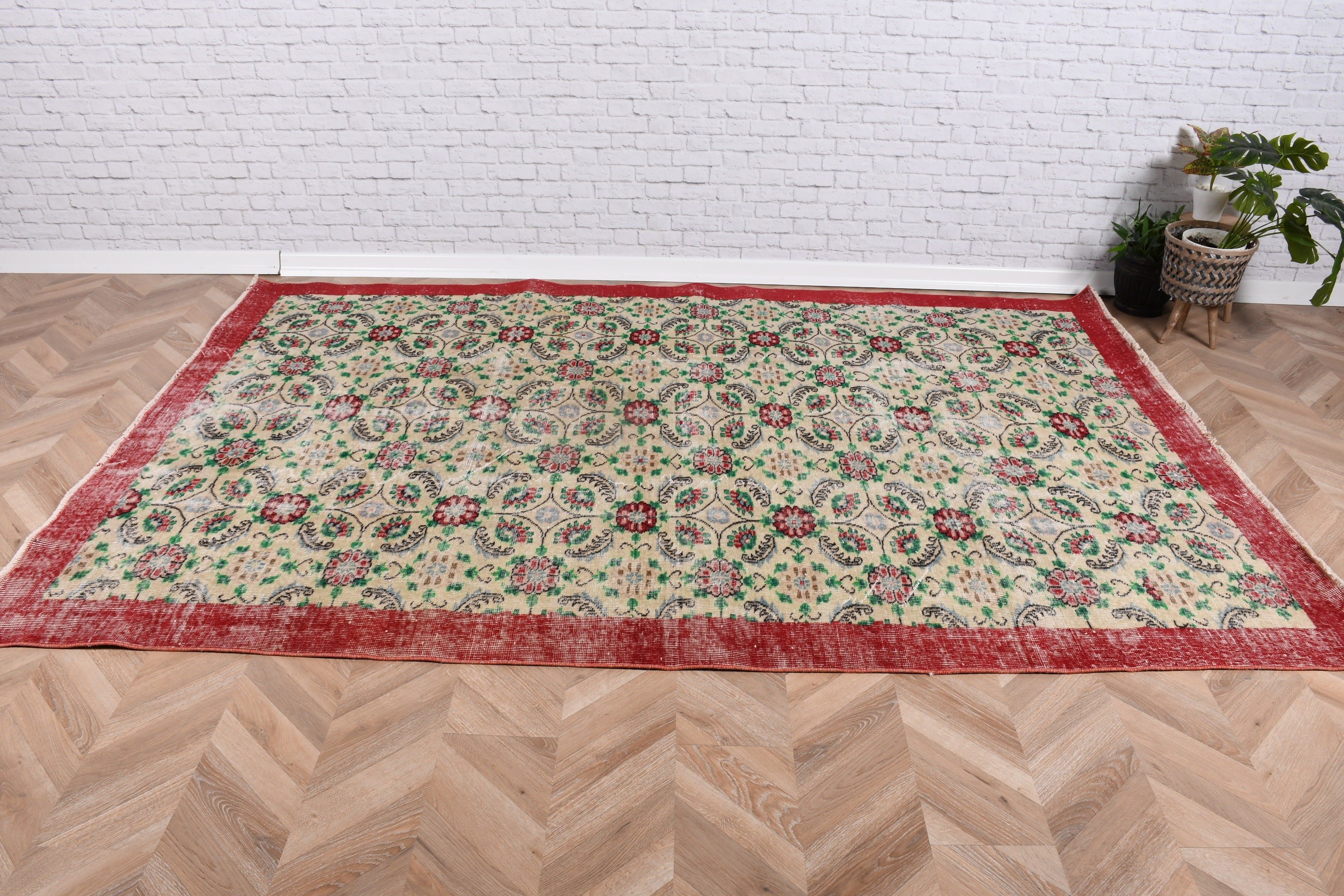 Yün Halılar, 5.8x8.8 ft Büyük Halı, Vintage Halılar, Fas Halıları, Türk Halıları, Modern Halılar, Oturma Odası Halısı, Yatak Odası Halısı, Bej Boho Halısı