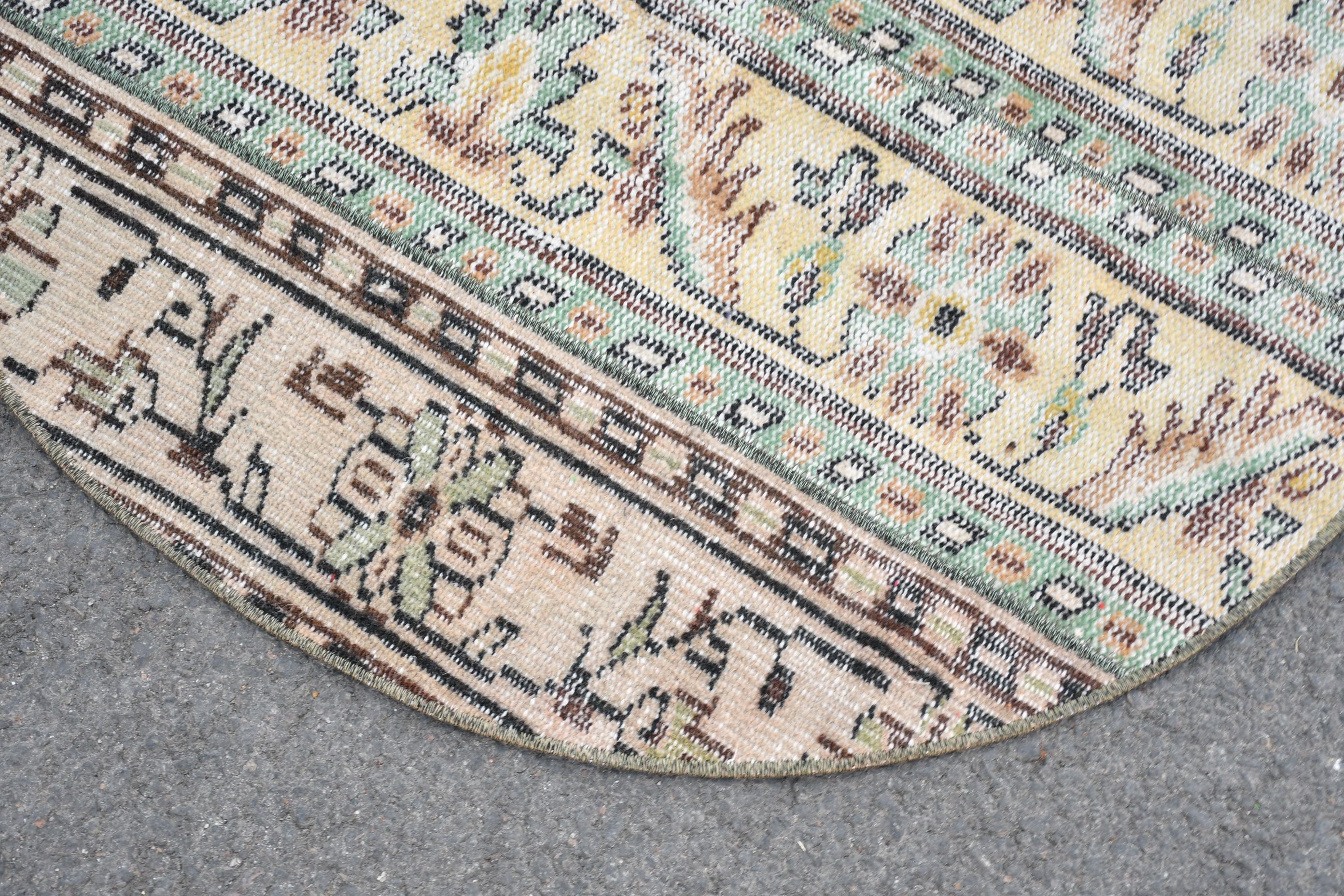 Vintage Rugs, Turkish Rug, 3.1x3.1 ft Small Rug, Rugs for Wall Hanging, Pale Rug, Wall Hanging Rug, Anatolian Rug, Antique Rug, Entry Rugs