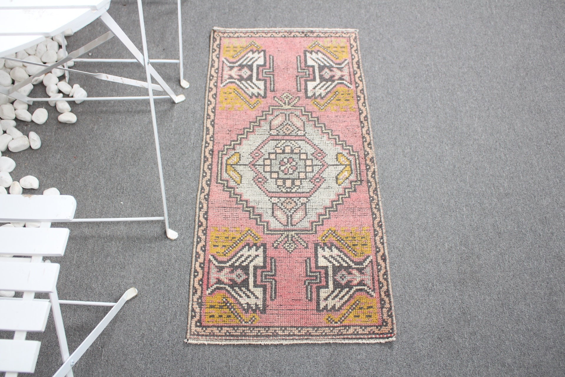 Vintage Rug, Kitchen Rug, Antique Rugs, 1.6x3.2 ft Small Rug, Turkish Rug, Bath Rug, Bedroom Rug, Red Moroccan Rugs, Rugs for Wall Hanging