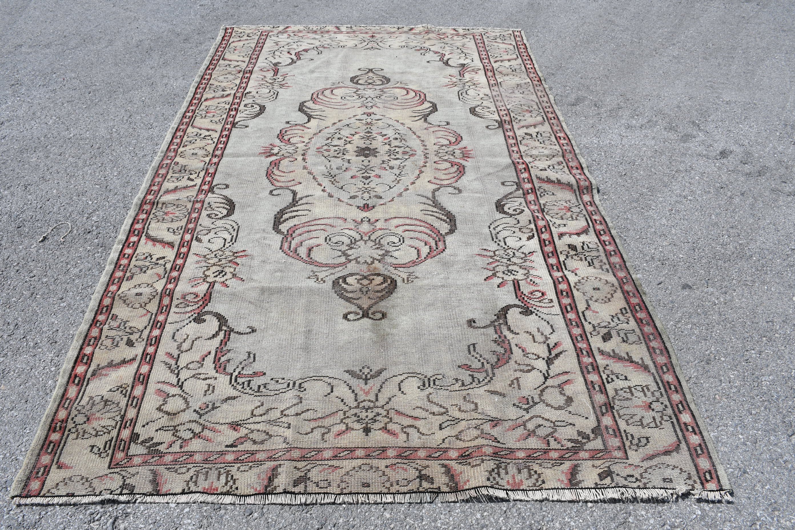 Yün Halı, Parlak Halı, Eski Halı, Yatak Odası Halıları, Yemek Odası Halısı, Vintage Halı, Bej Yer Halıları, Türk Halıları, Yer Halısı, 5,6x9,3 ft Büyük Halı