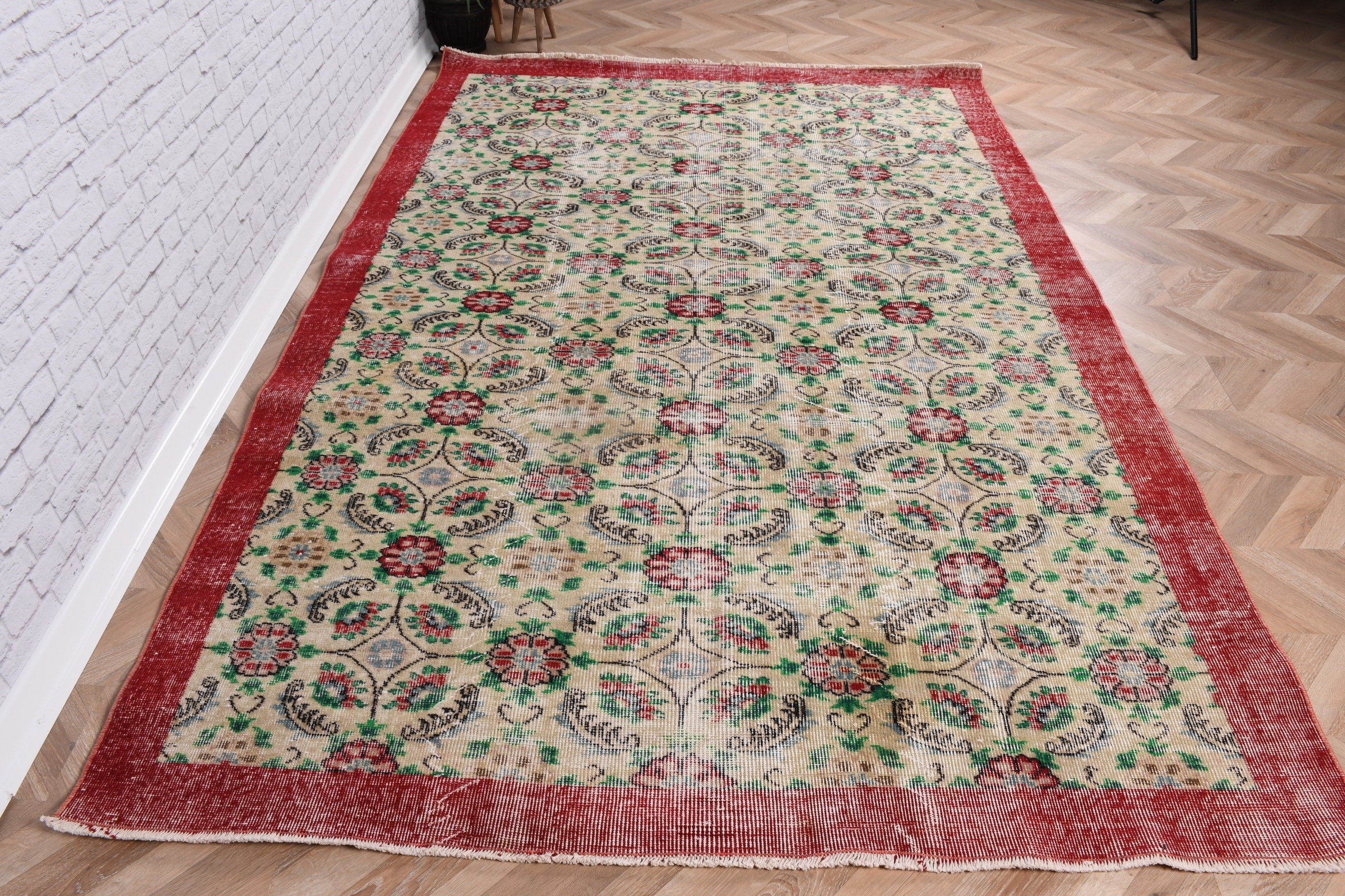 Yün Halılar, 5.8x8.8 ft Büyük Halı, Vintage Halılar, Fas Halıları, Türk Halıları, Modern Halılar, Oturma Odası Halısı, Yatak Odası Halısı, Bej Boho Halısı