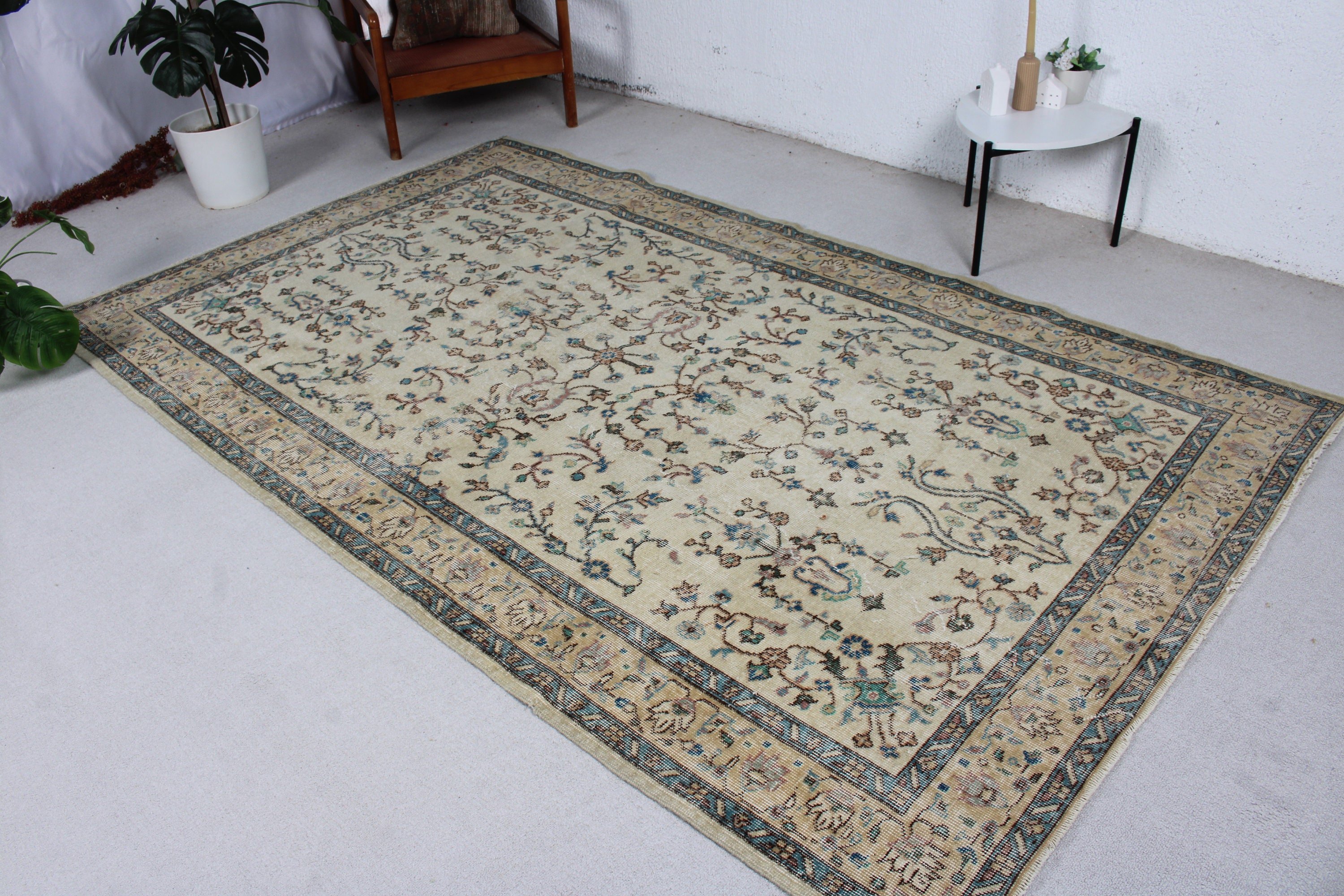 Büyük Boho Halı, Bej Mutfak Halısı, El Yapımı Halı, Düz Dokuma Halı, 5.5x9 ft Büyük Halı, El Dokuma Halı, Yatak Odası Halıları, Vintage Halılar, Türk Halıları