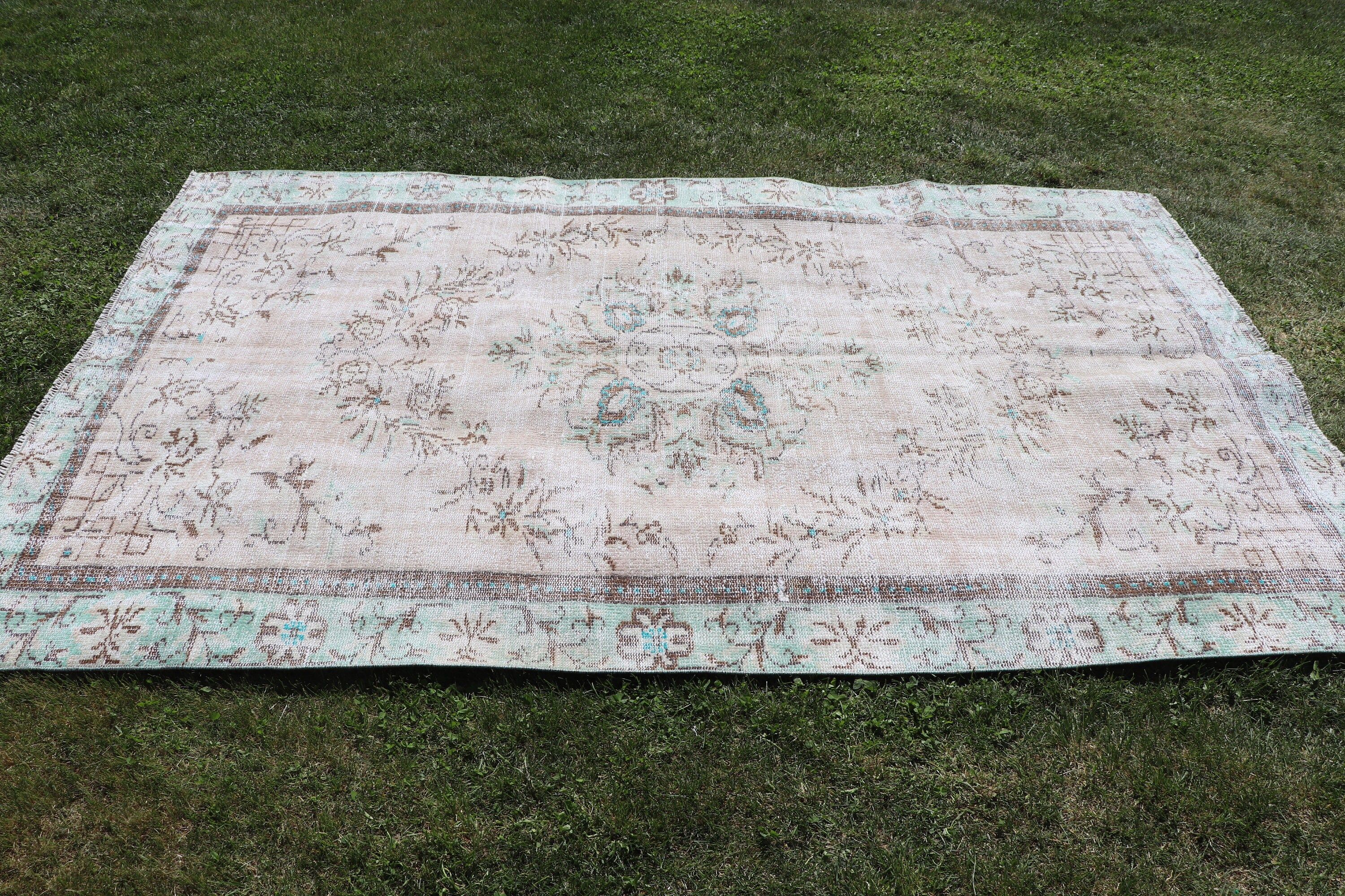 5x7.9 ft Area Rugs, Oriental Rug, Vintage Rug, Rugs for Vintage Area, Flatweave Rug, Beige Modern Rug, Kitchen Rug, Aztec Rug, Turkish Rugs