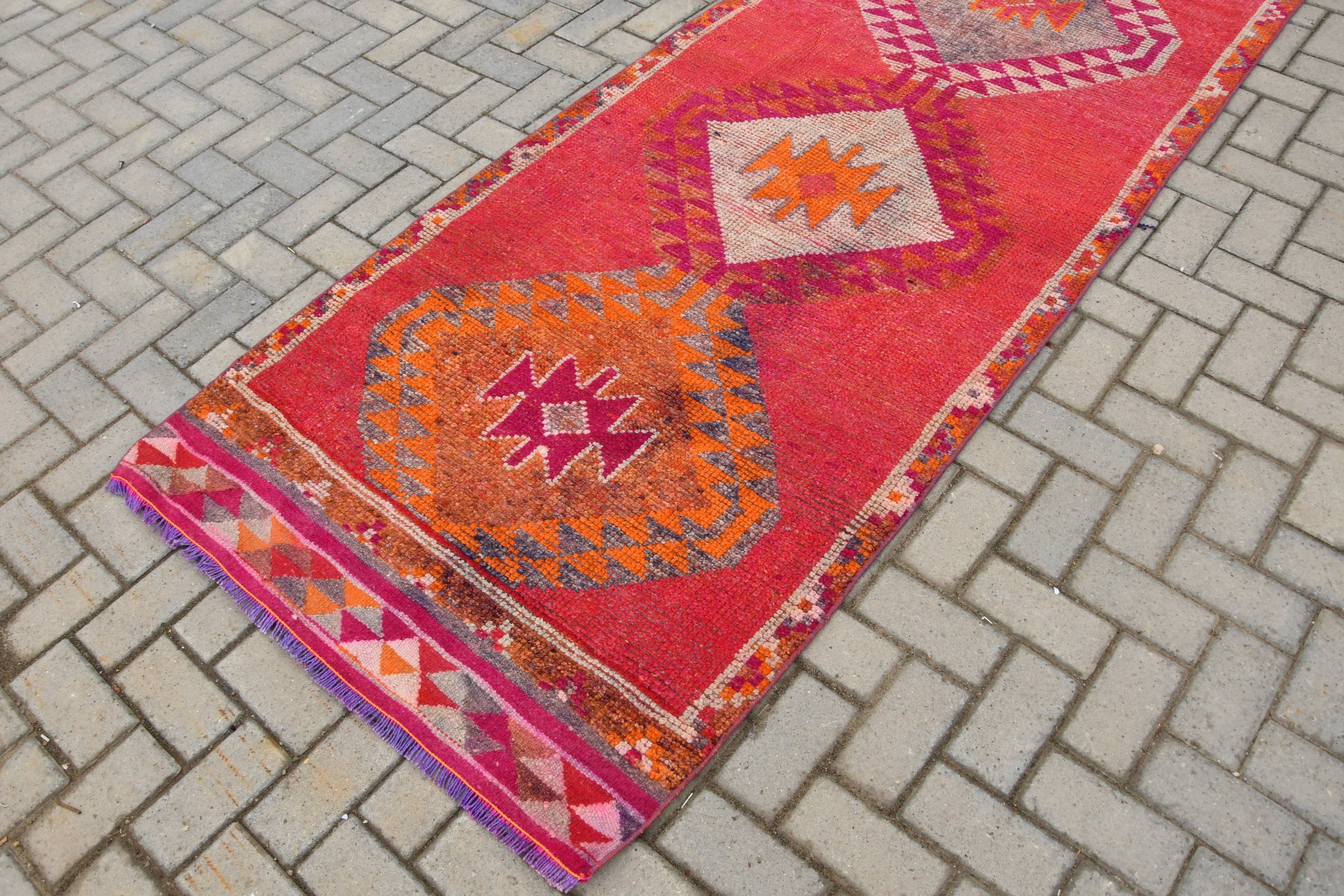 Pale Rug, Rugs for Hallway, Corridor Rug, Oushak Rugs, 3.5x11.5 ft Runner Rugs, Dorm Rug, Vintage Rug, Antique Rug, Stair Rug, Turkish Rug