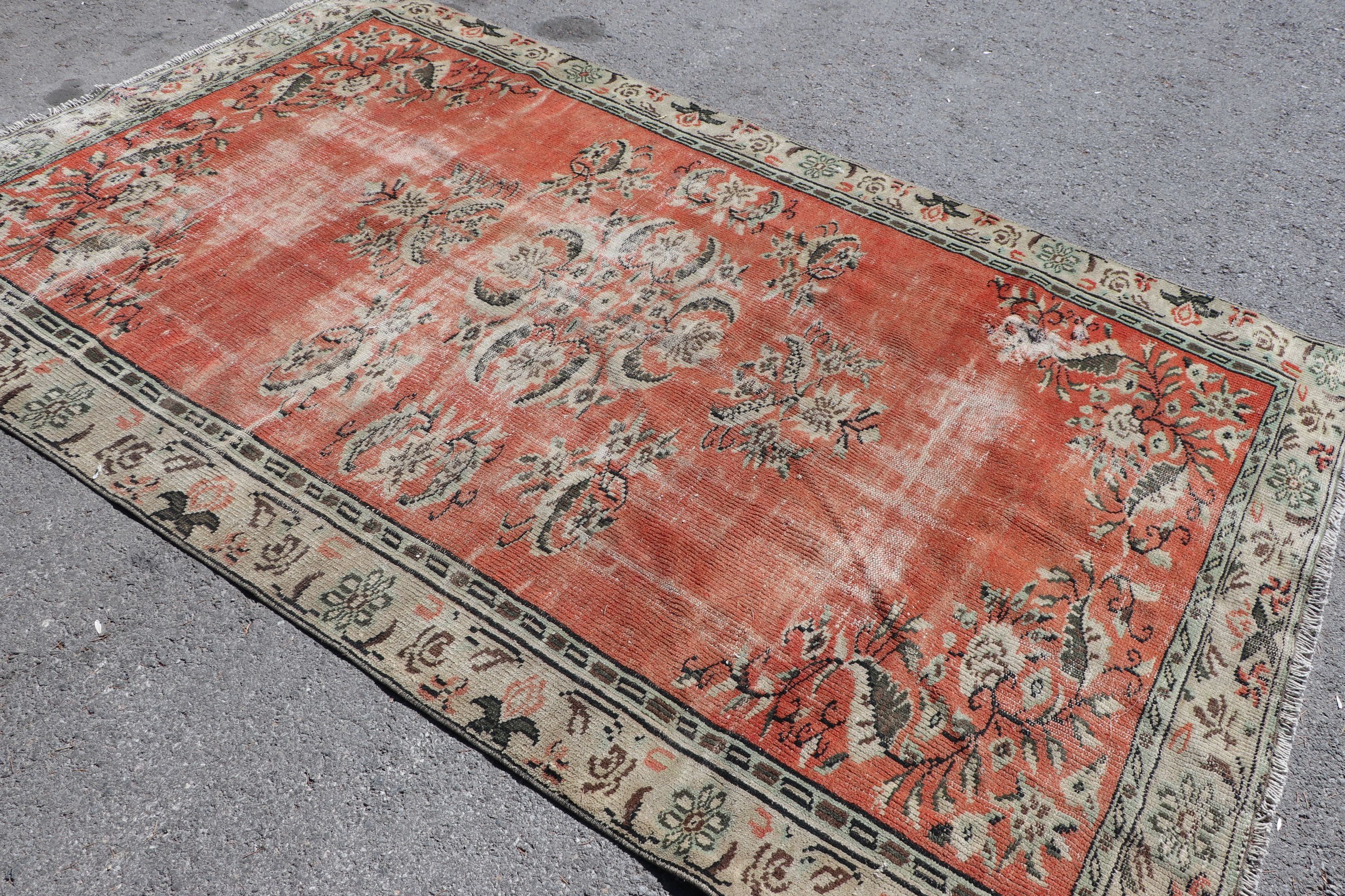 Vintage Rugs, Bright Rug, Turkish Rugs, Home Decor Rug, Salon Rug, Orange Moroccan Rug, Moroccan Rug, Bedroom Rug, 5.3x8.6 ft Large Rugs