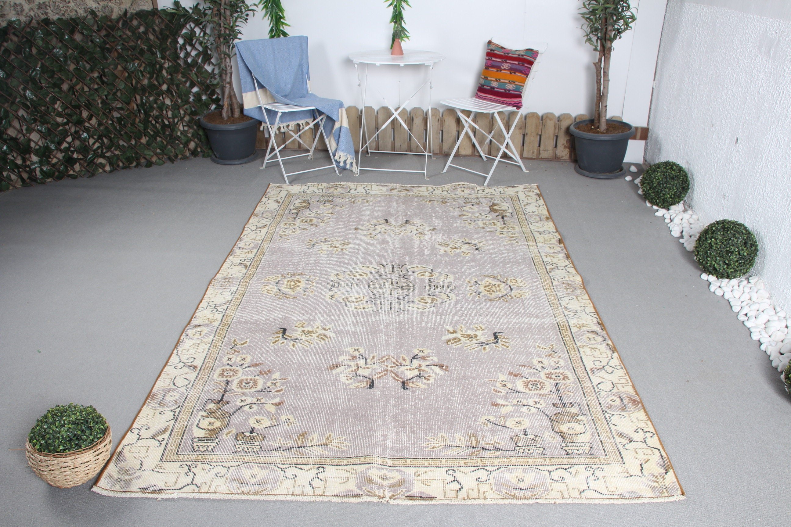 Bedroom Rugs, Anatolian Rug, 5.3x8 ft Large Rug, Gray Oriental Rug, Salon Rug, Turkish Rug, Rugs for Living Room, Vintage Rug, Floor Rug