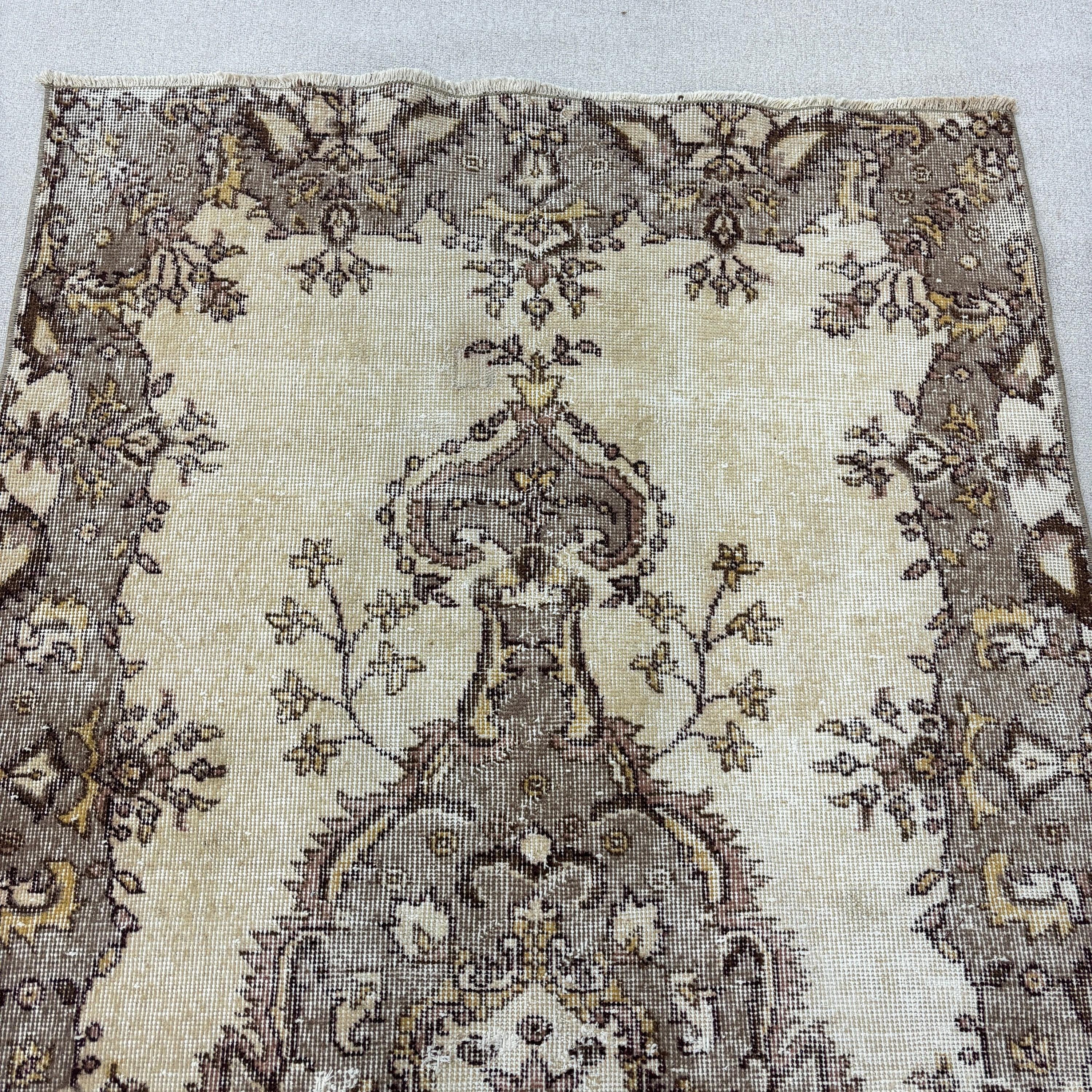 Yatak Odası Halıları, Boho Bölge Halısı, Vintage Halı, 3,7x7,2 ft Alan Halıları, Bej Nötr Halılar, Düz Dokuma Halılar, Türk Halıları, Anadolu Halıları