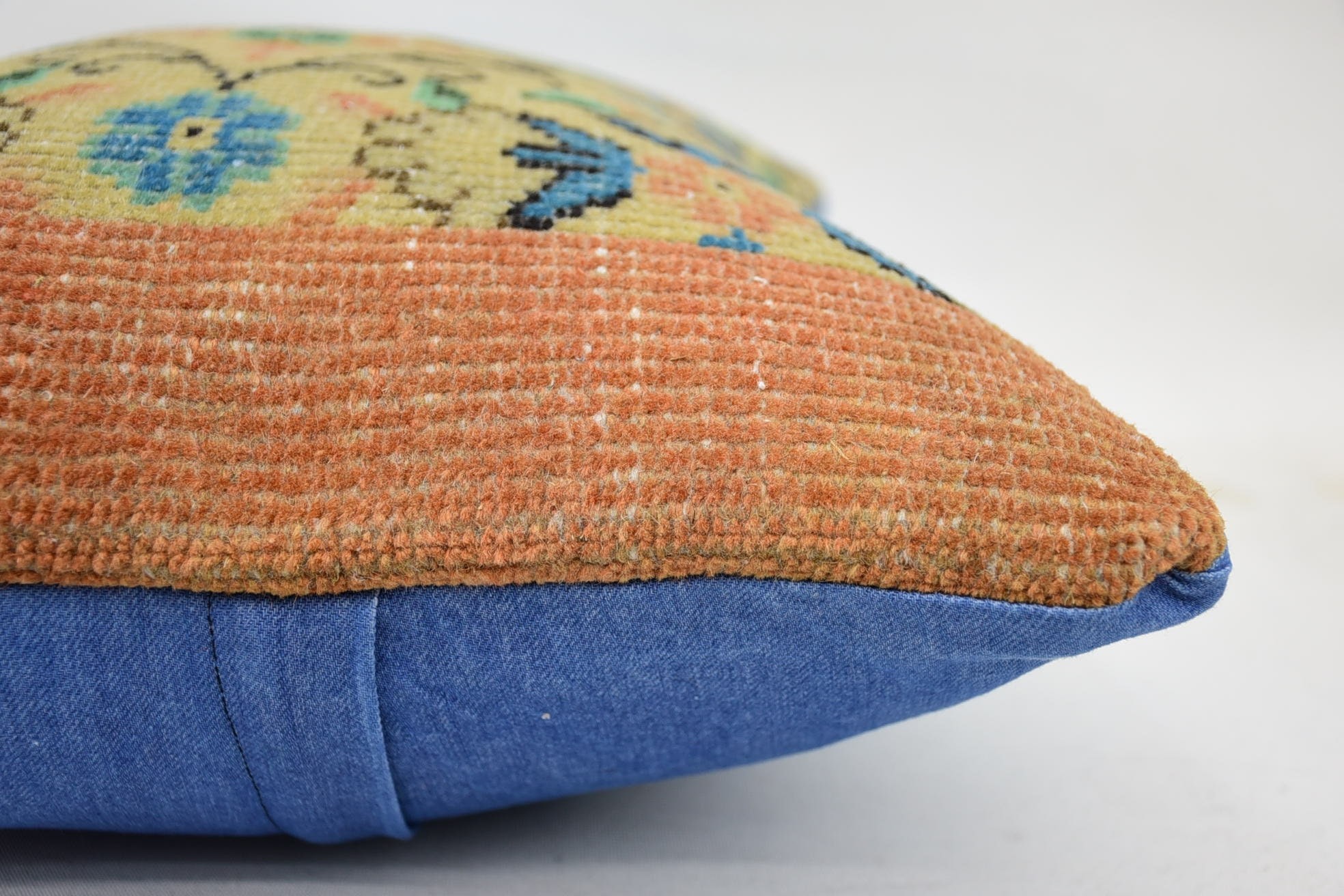Vintage Pillow, Vintage Kilim Throw Pillow, Chair Pillow Cover, Kilim Pillow Cover, Sofa Pillow, 16"x24" Yellow Pillow Sham