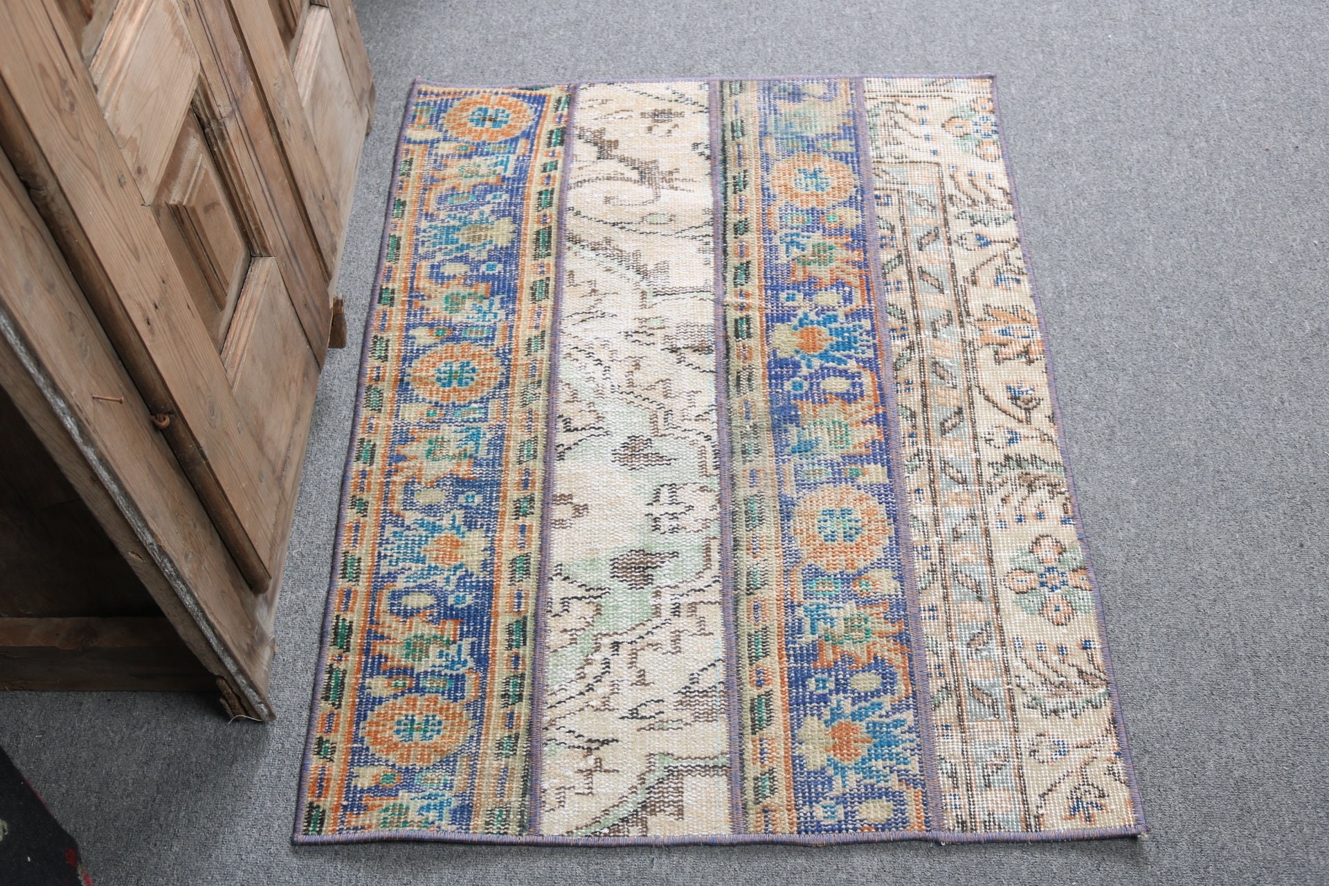 Bedroom Rugs, Wall Hanging Rug, 2.5x3.3 ft Small Rug, Door Mat Rugs, Blue Oushak Rugs, Vintage Rug, Flatweave Rugs, Turkish Rugs, Boho Rug