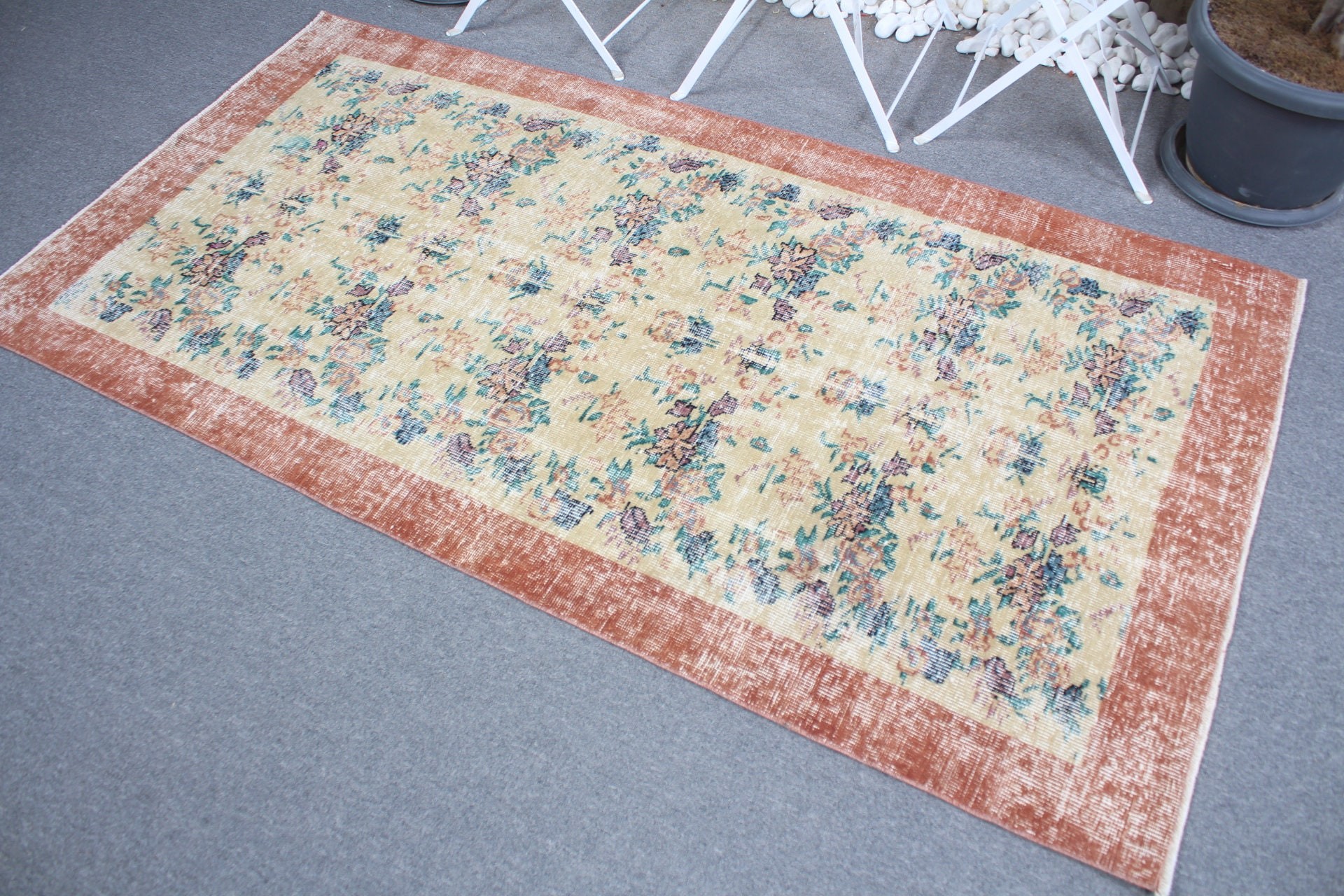 Vintage Rugs, Entry Rug, Rugs for Entry, 3.5x6.7 ft Accent Rug, Nursery Rug, Turkish Rugs, Beige Moroccan Rug, Anatolian Rugs, Kitchen Rug