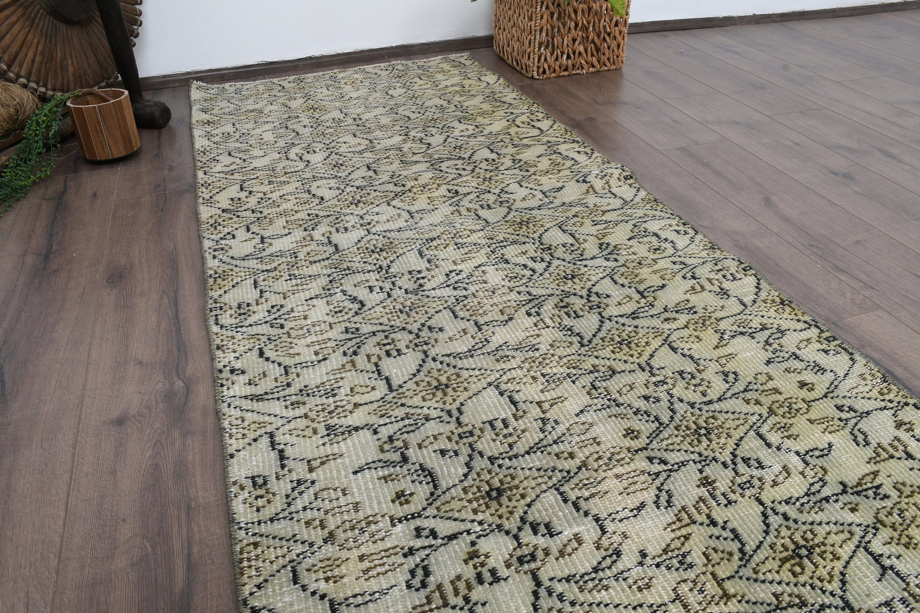 Rugs for Bedroom, Vintage Rug, Kitchen Rug, Green Oriental Rug, Wool Rug, Turkish Rug, Entry Rug, 2.7x6.6 ft Accent Rug